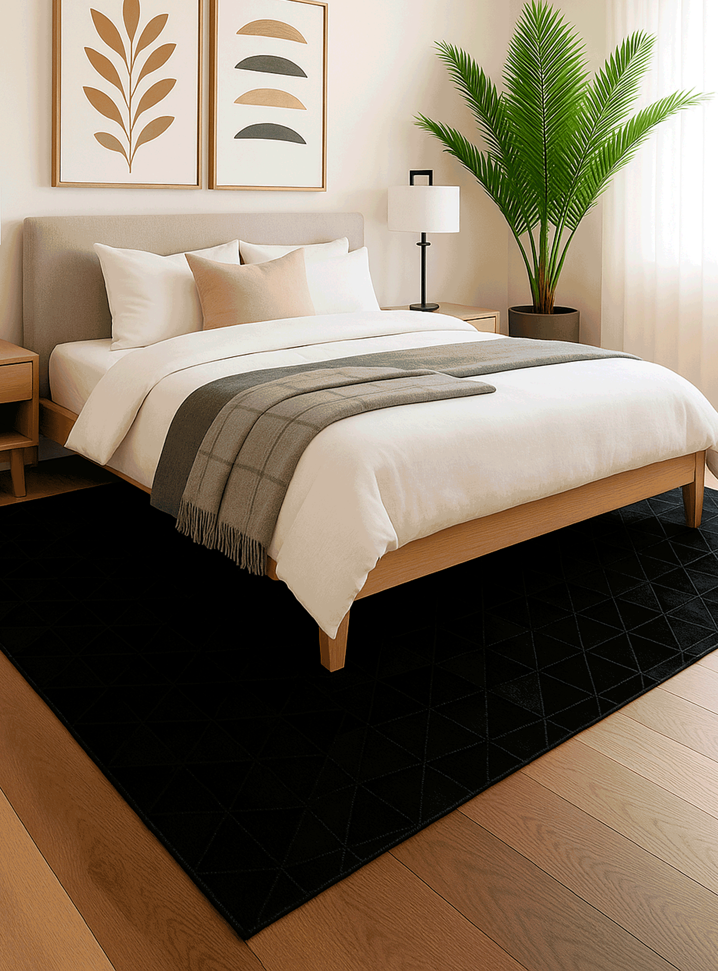 Alfombra BAZHARS  Patchwork Cuero Ansa F7  140x200 cm Negro-2