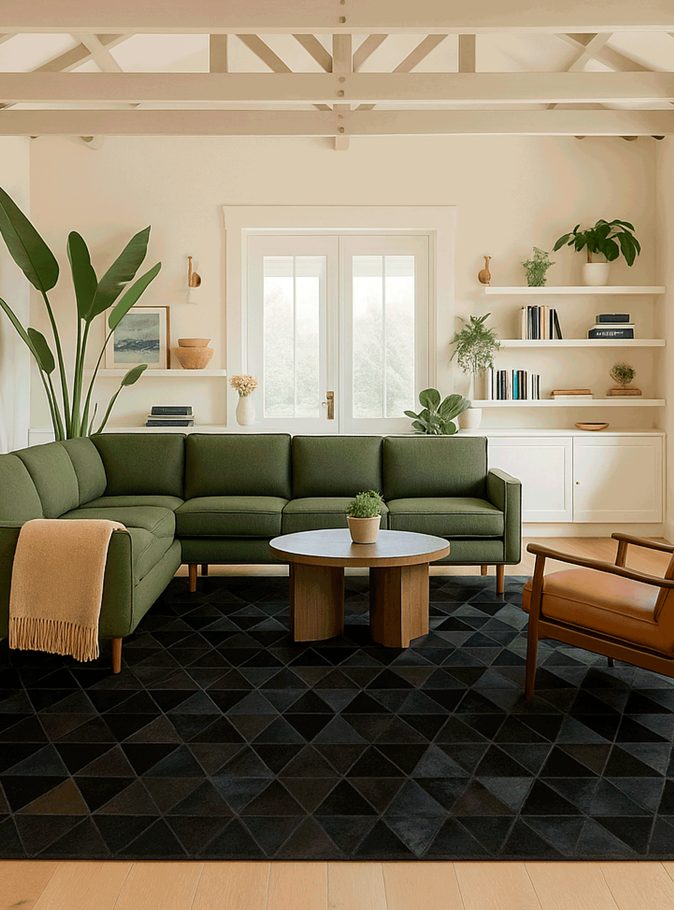 Alfombra BAZHARS  Patchwork Cuero Ansa F7  140x200 cm Negro-3