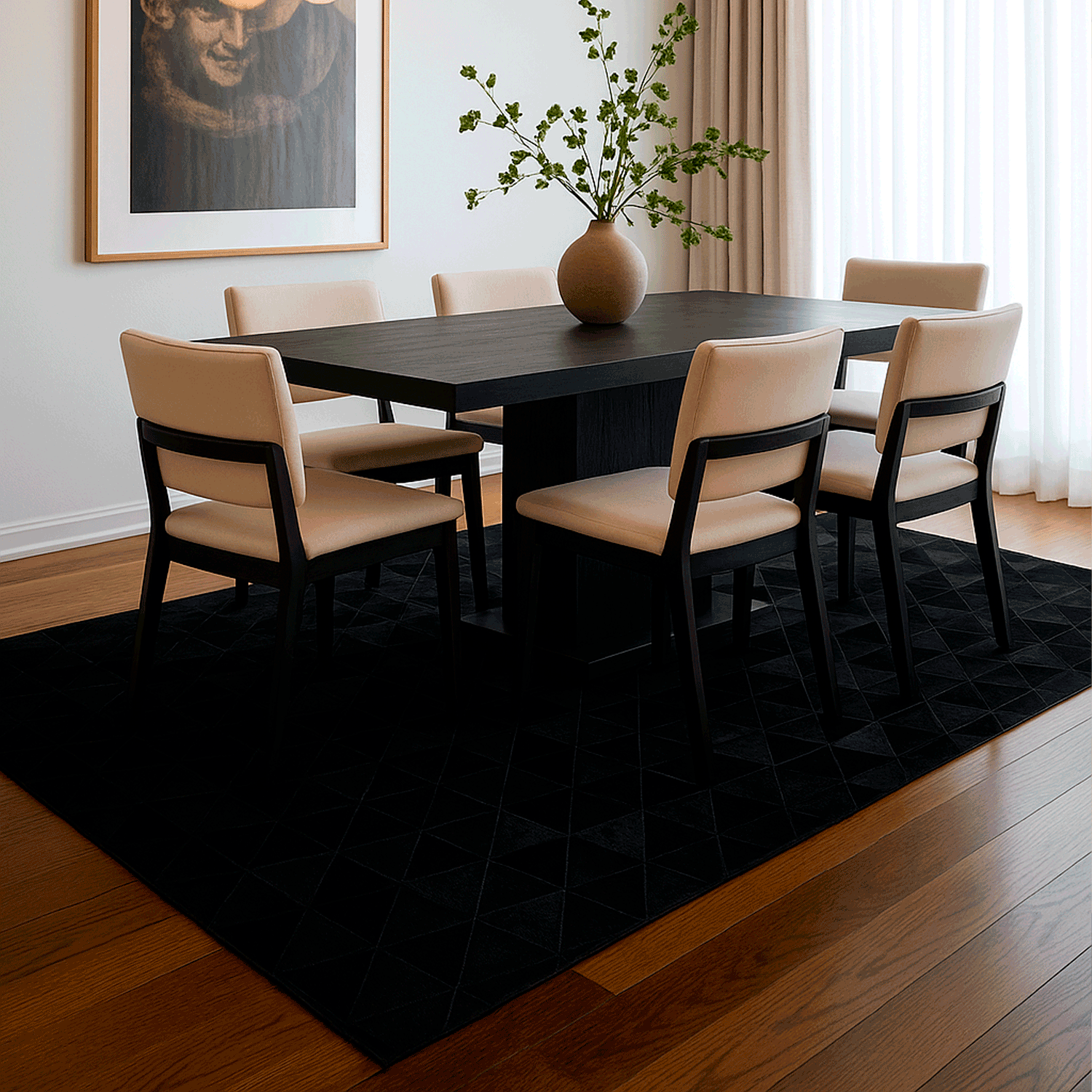 Alfombra BAZHARS  Patchwork Cuero Ansa F7  140x200 cm Negro-8