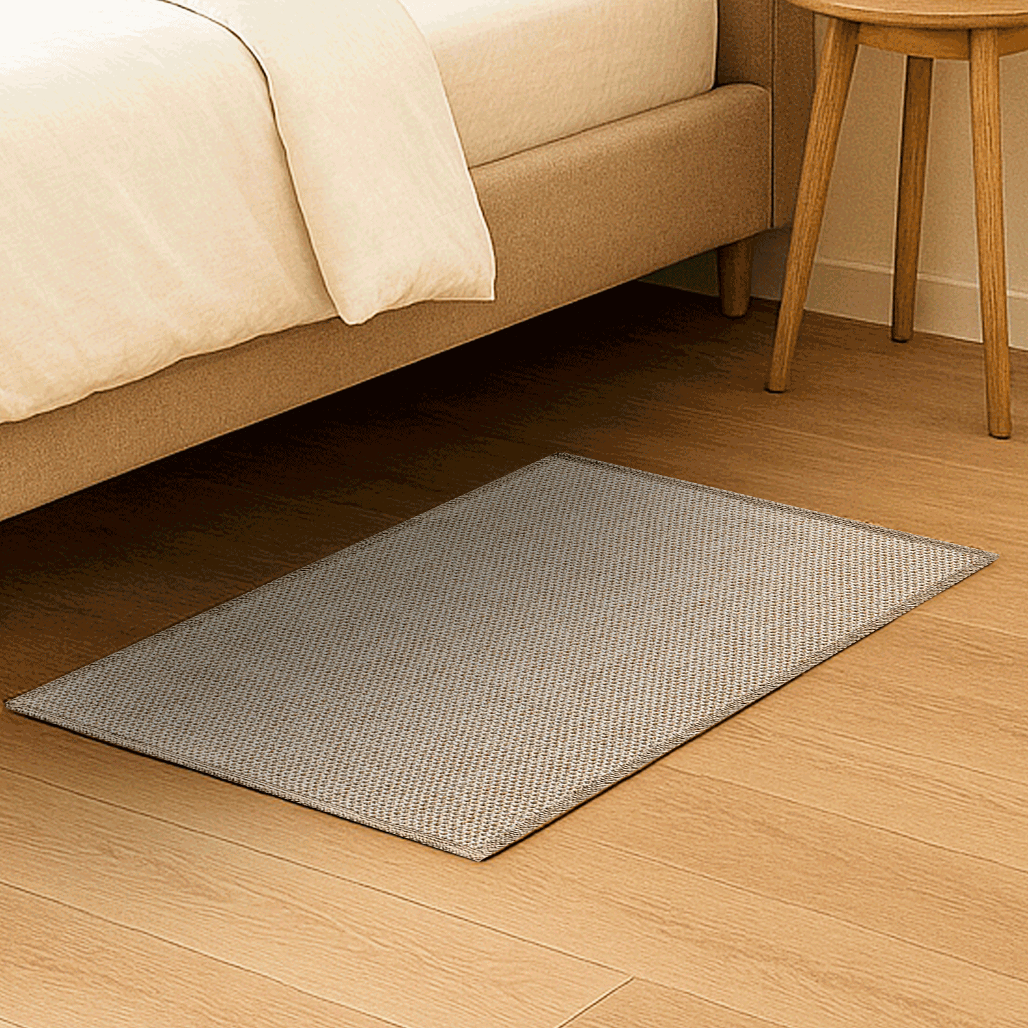 Bajada de Cama Yute 80X120 cm Lavable Natural Negro Craft 560306 Bazhars-2