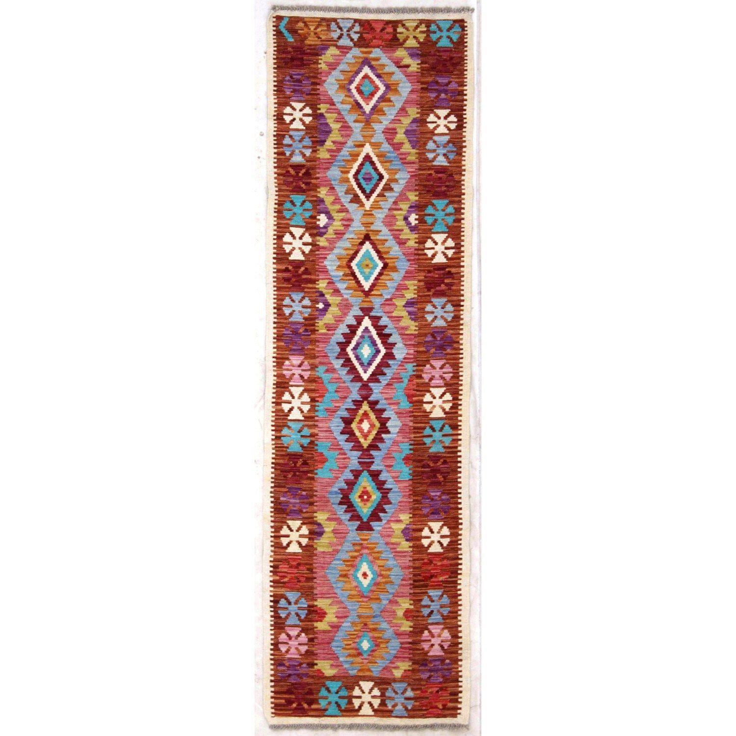 Alfombra pasillo BAZHARS Kilim Vegi MP741 199x059 cm Multicolor-0
