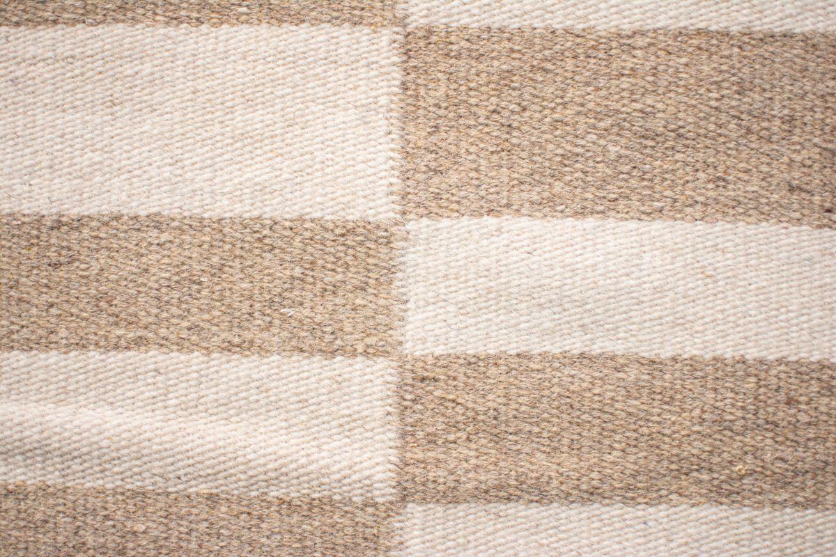 Alfombra pasillo BAZHARS Kelim Galle Op Art Bn 60x220 cm Blanco-2