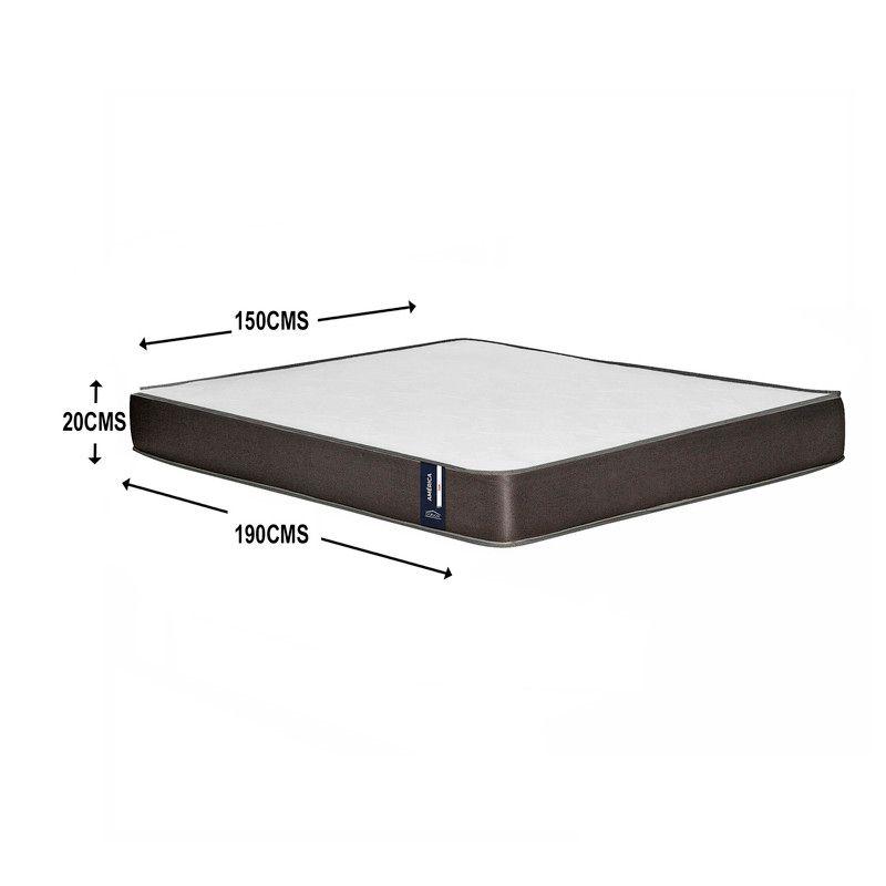 Colchon America 2 plazas Gris plazas 150x190x20 Cm-2