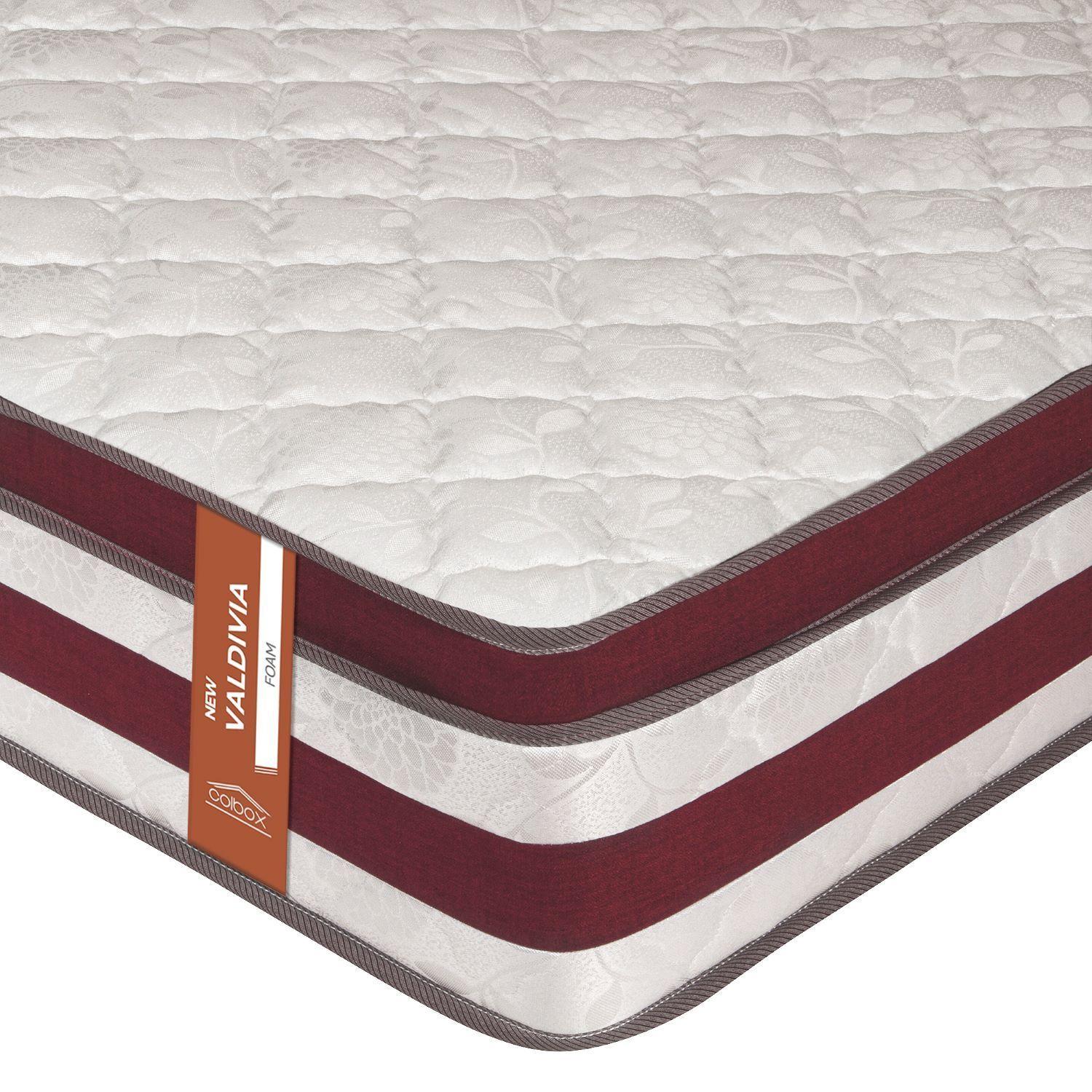 Colchon New Valdivia 1 plazas Burdeo 90x190x28 Cm-2