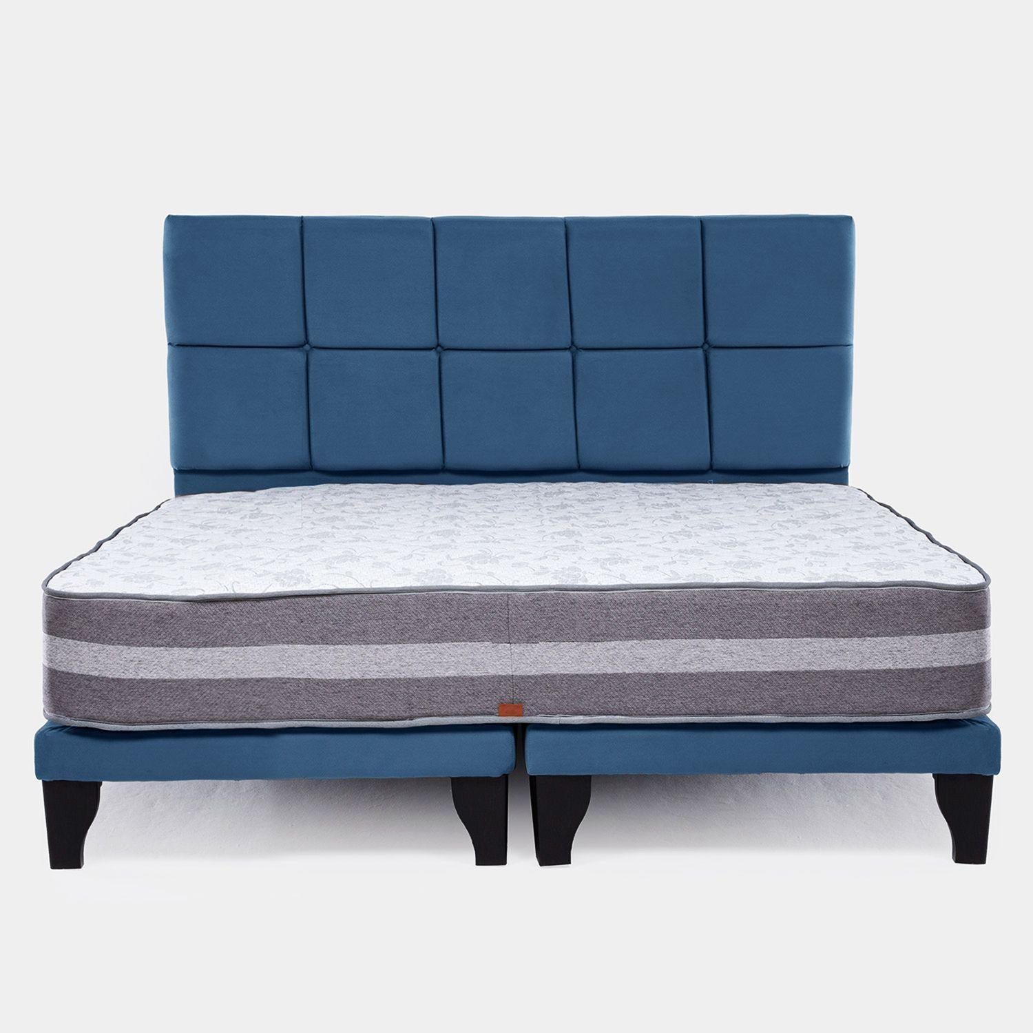 Cama Europea Valencia Premium + Respaldo Atenas King Felpa-2