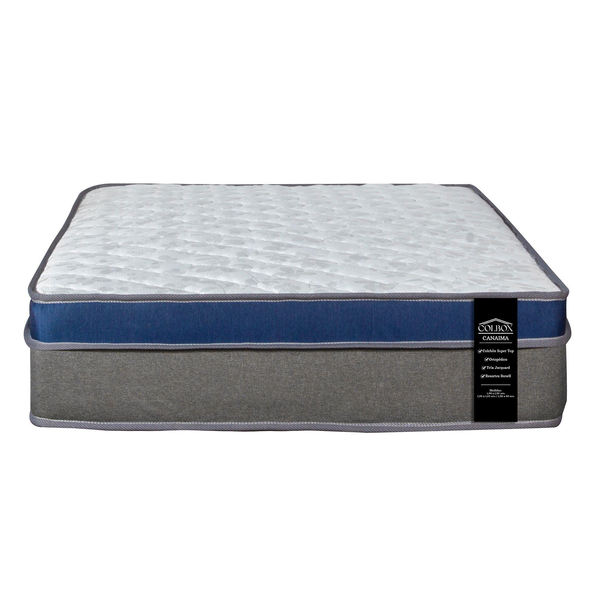 Cama Europea 1.5 Plazas Canaima Gris + Respaldos-3