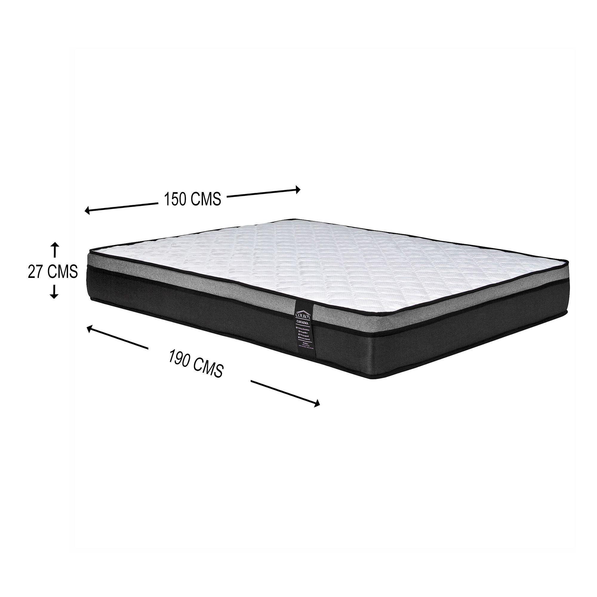 Colchón Canaima 2 Plazas Negro 150x190x26 Cm Resorte Bonell Dual Side-1