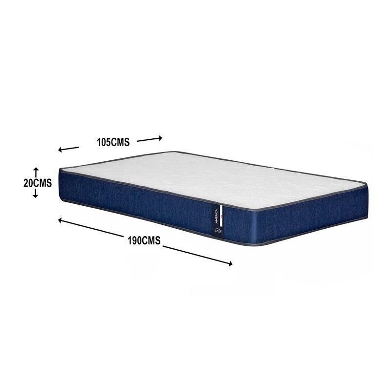 Colchon America 1,5 plazas Azul plazas 105x190x20 Cm-2