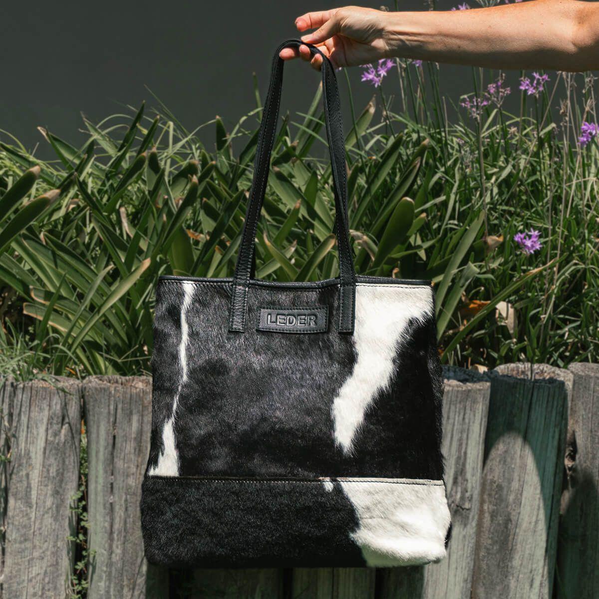 Cartera Tote de Cuero Vacuno con pelo Holando-2