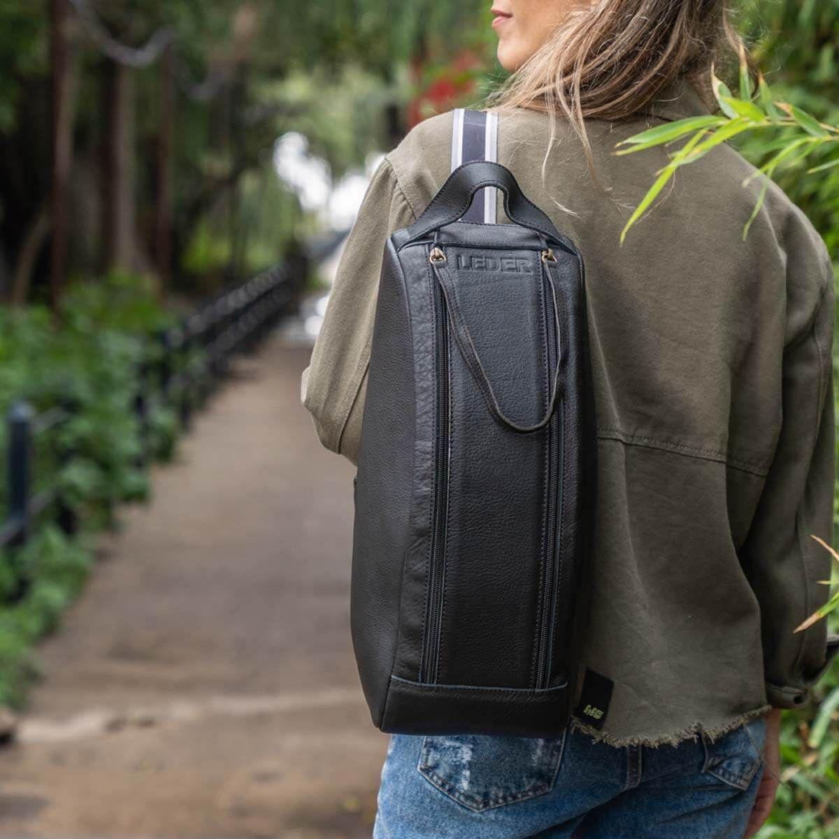 Bolso Matero de Cuero Vacuno Negro-2