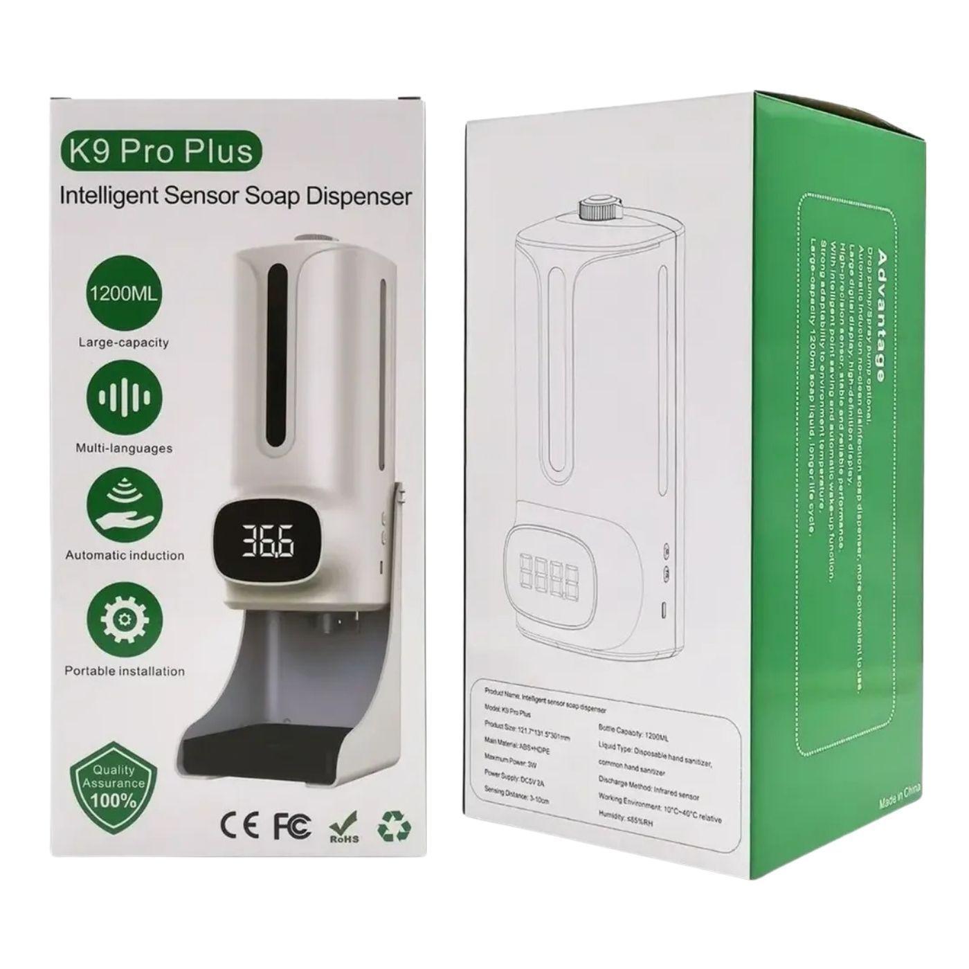 Dispensador De Alcohol Con Termometro K9 Pro Plus Pared 1 2L-7
