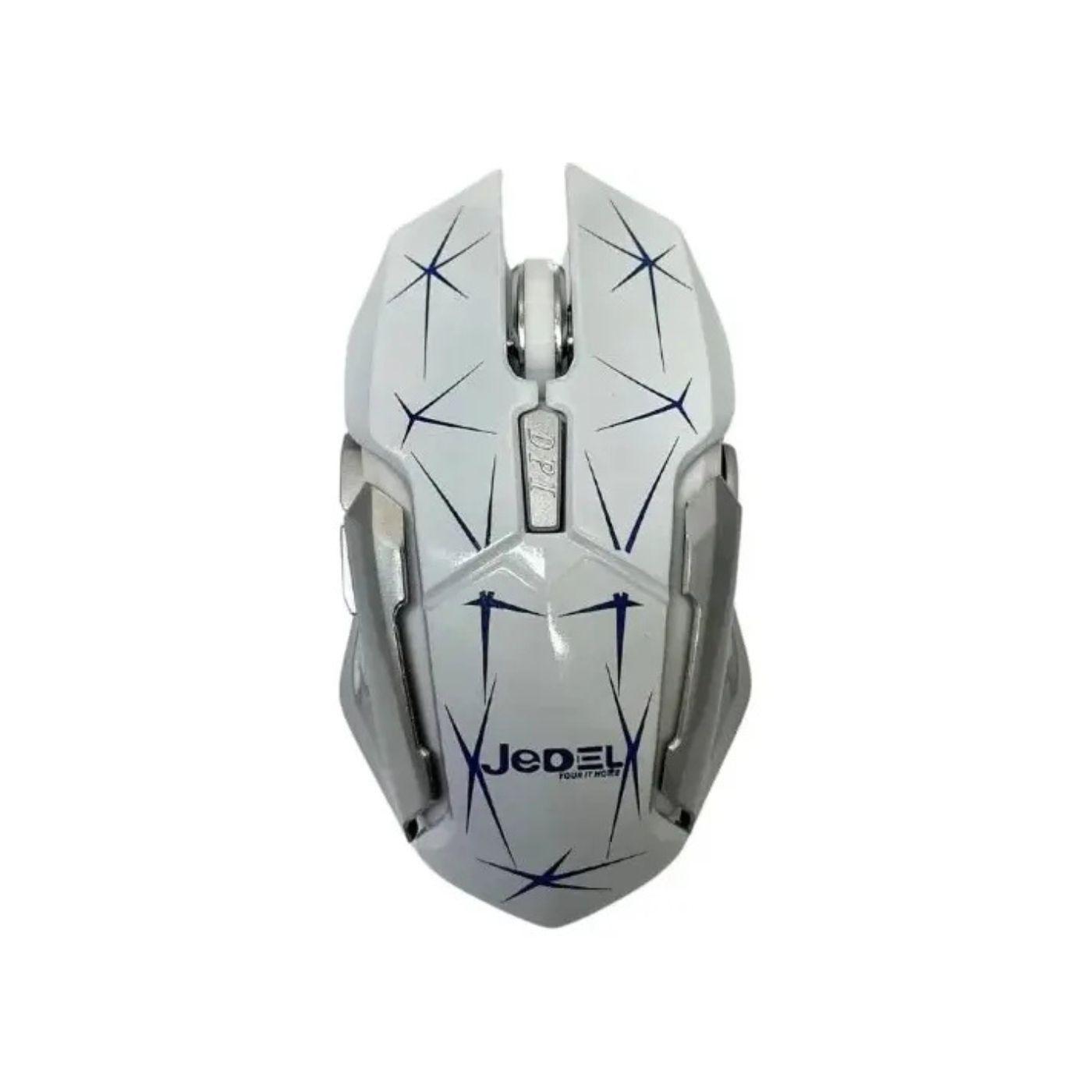 Set Teclado Mouse Gamer Inalambrico Hk50 Jedel Blanco-4