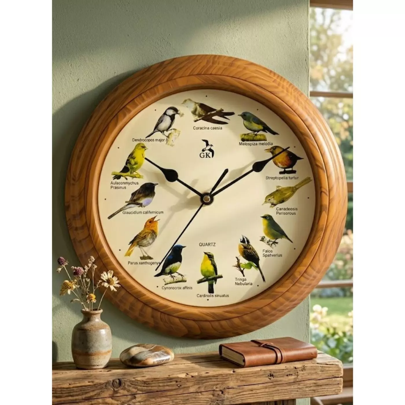 Reloj Mural/pared Vintage Diseño Pájaros/aves Con Sonido-2