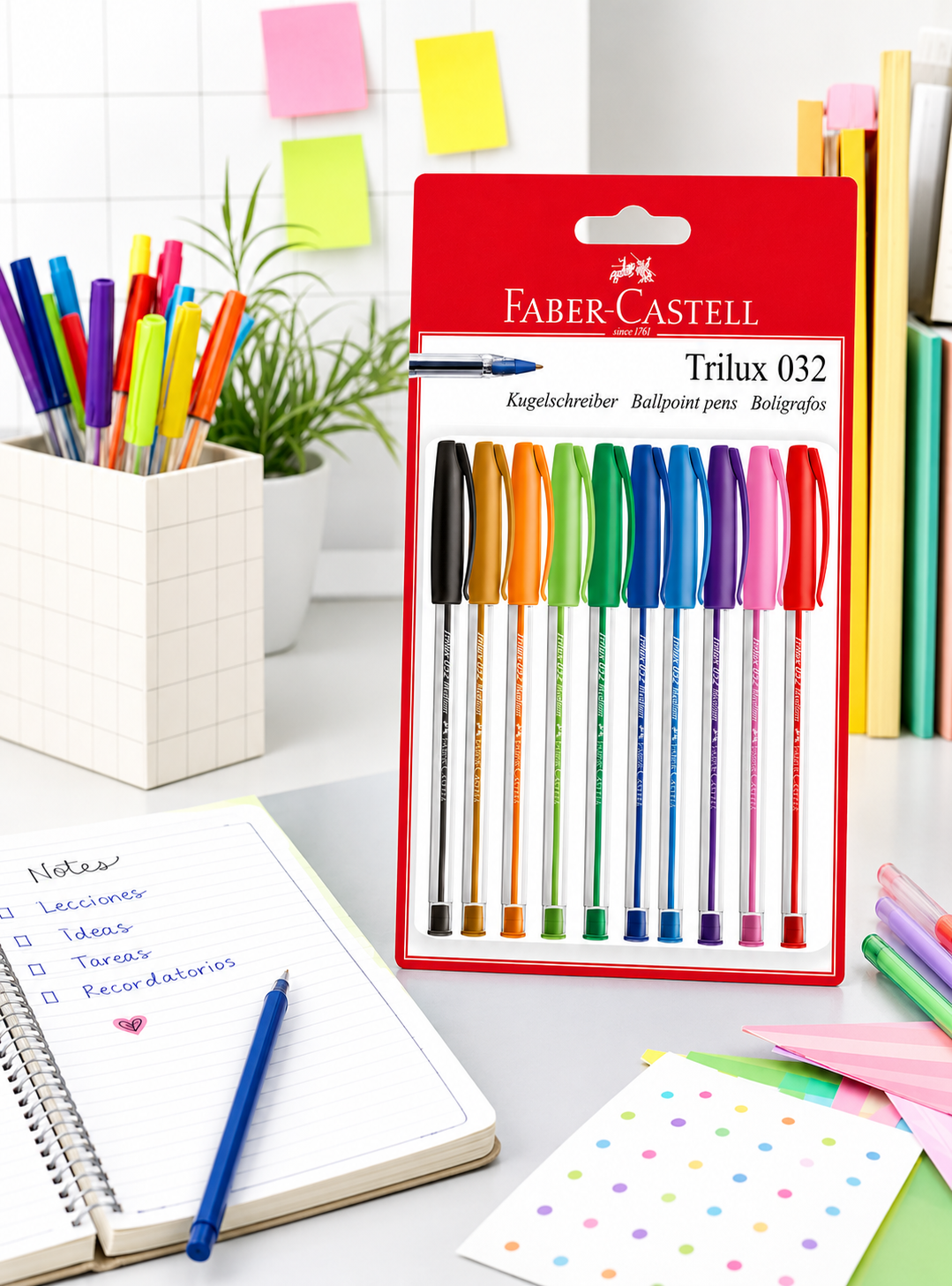 Bolígrafo Trilux 032 M Faber-Castell x10 Colores-1