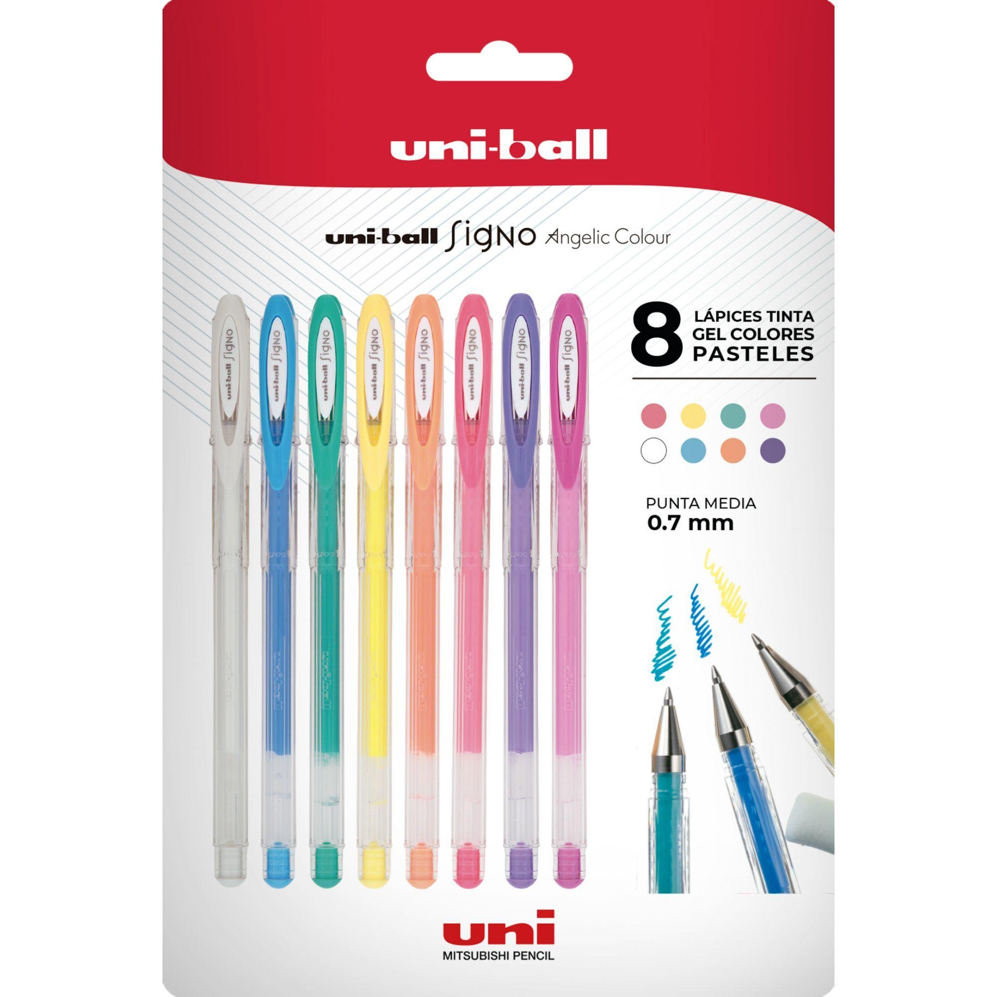 Lápices Gel Uniball Signo-120 x8 Colores Pasteles-0