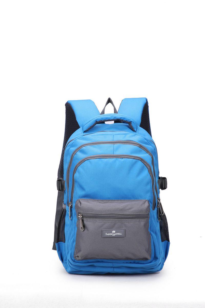 Mochila Escolar 15l Faber-Castell Celeste/Gris-0