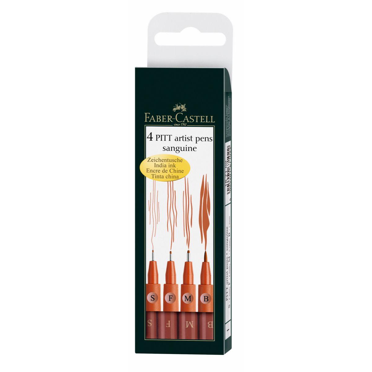 Rotuladores Pitt Artist Pen Faber-Castell x4 uds. Sanguina-0