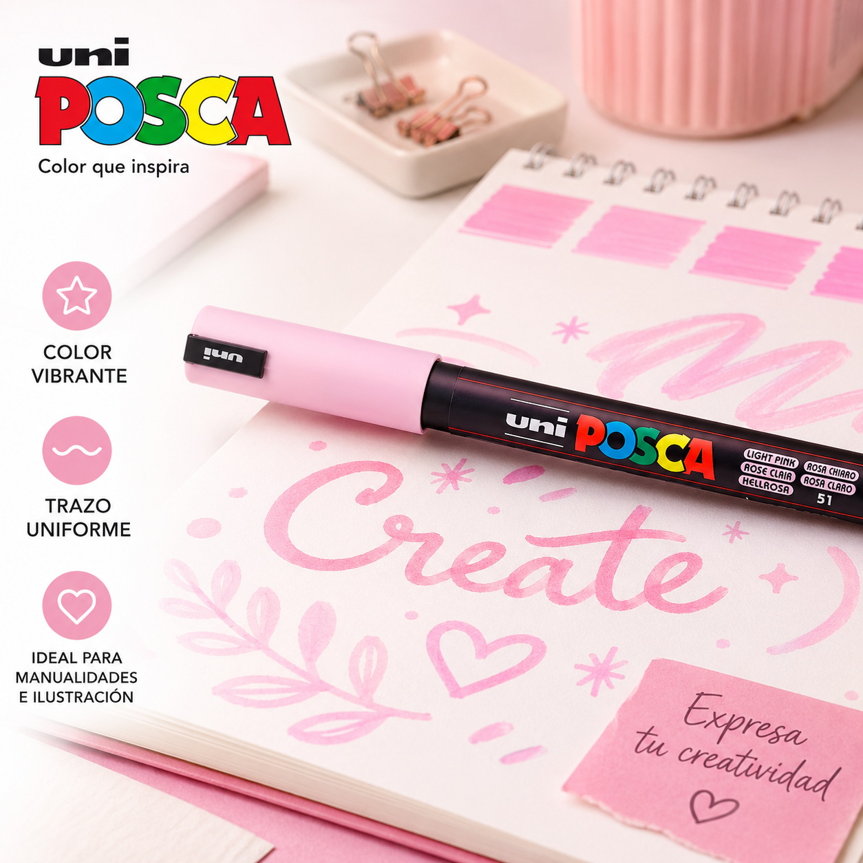 Marcador POSCA 1MR Rosa Claro-2