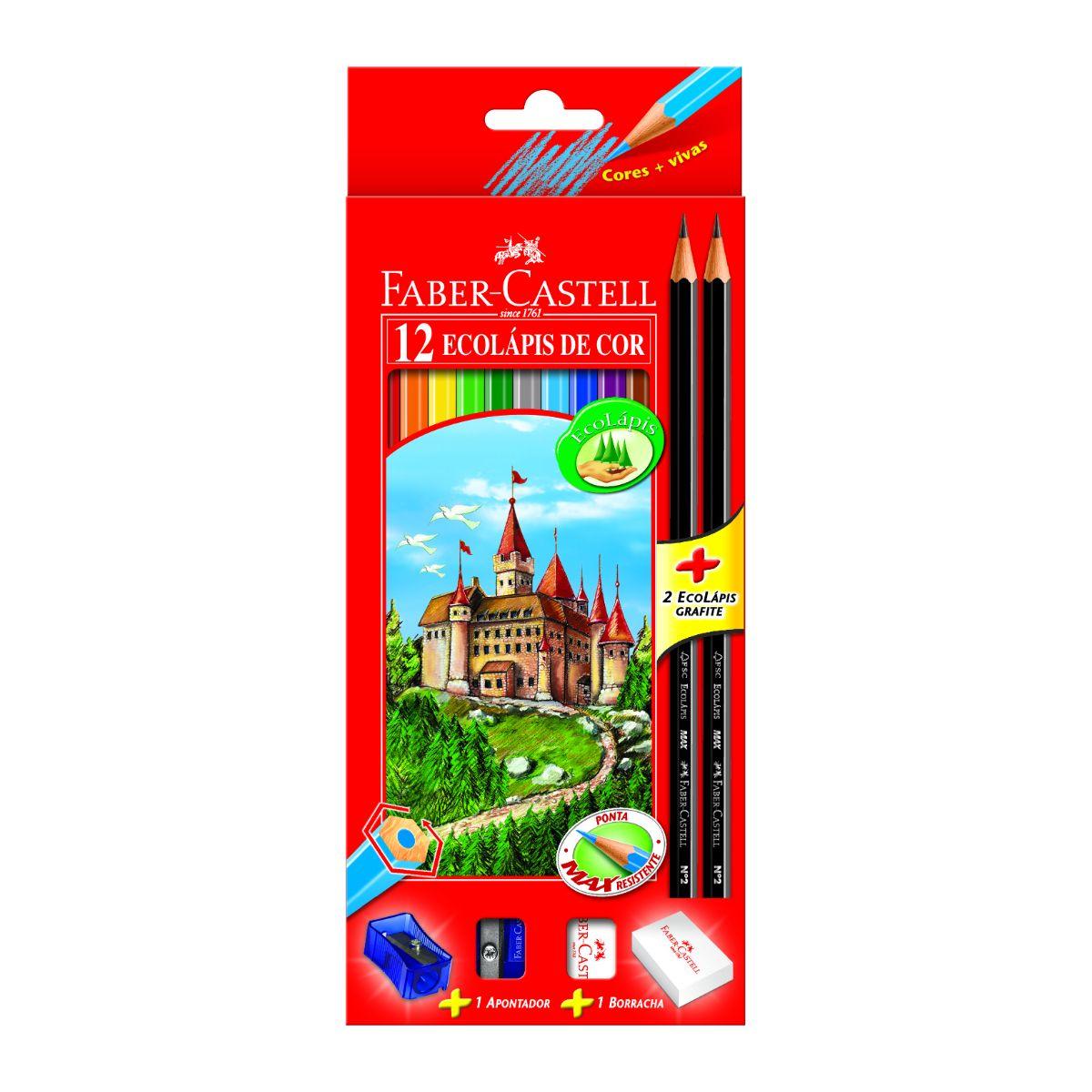 EcoLápiz x12 + Goma + Sacapuntas + 2 Grafitos Faber-Castell-0