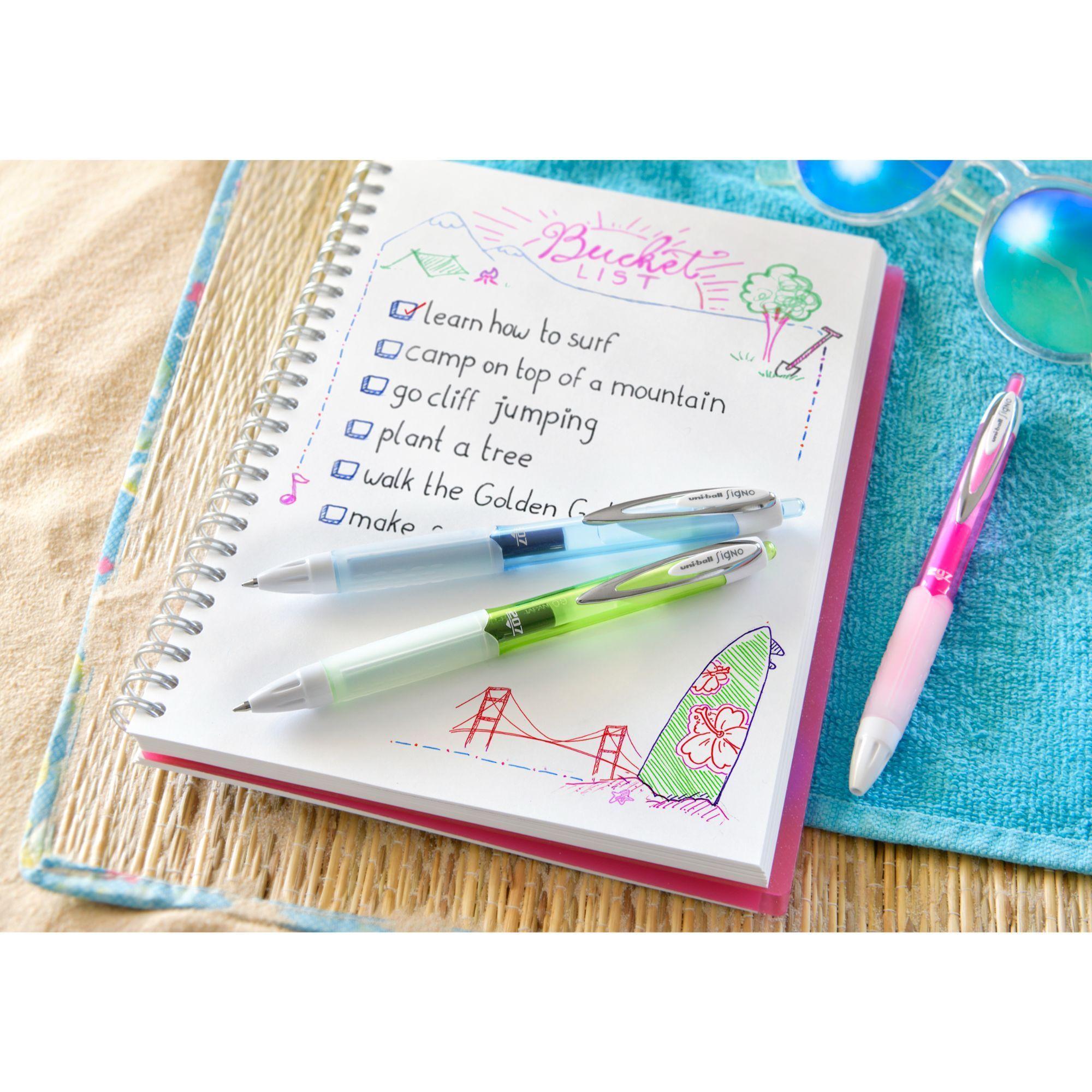 Lápices Gel Uniball Retráctiles Signo 207F x8 Colores-11