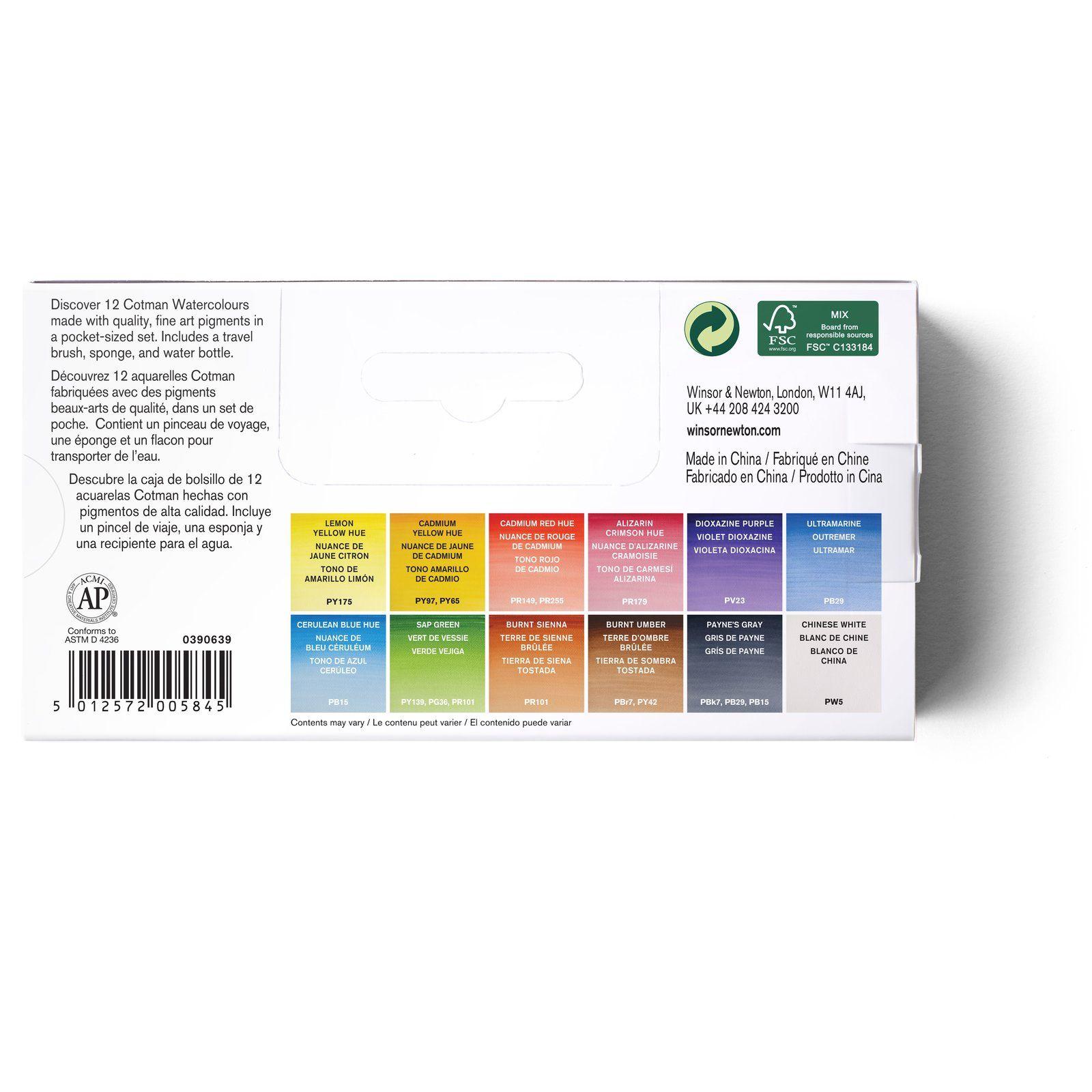 Set Acuarelas Cotman Winsor & Newton 12 Medio Godet-2
