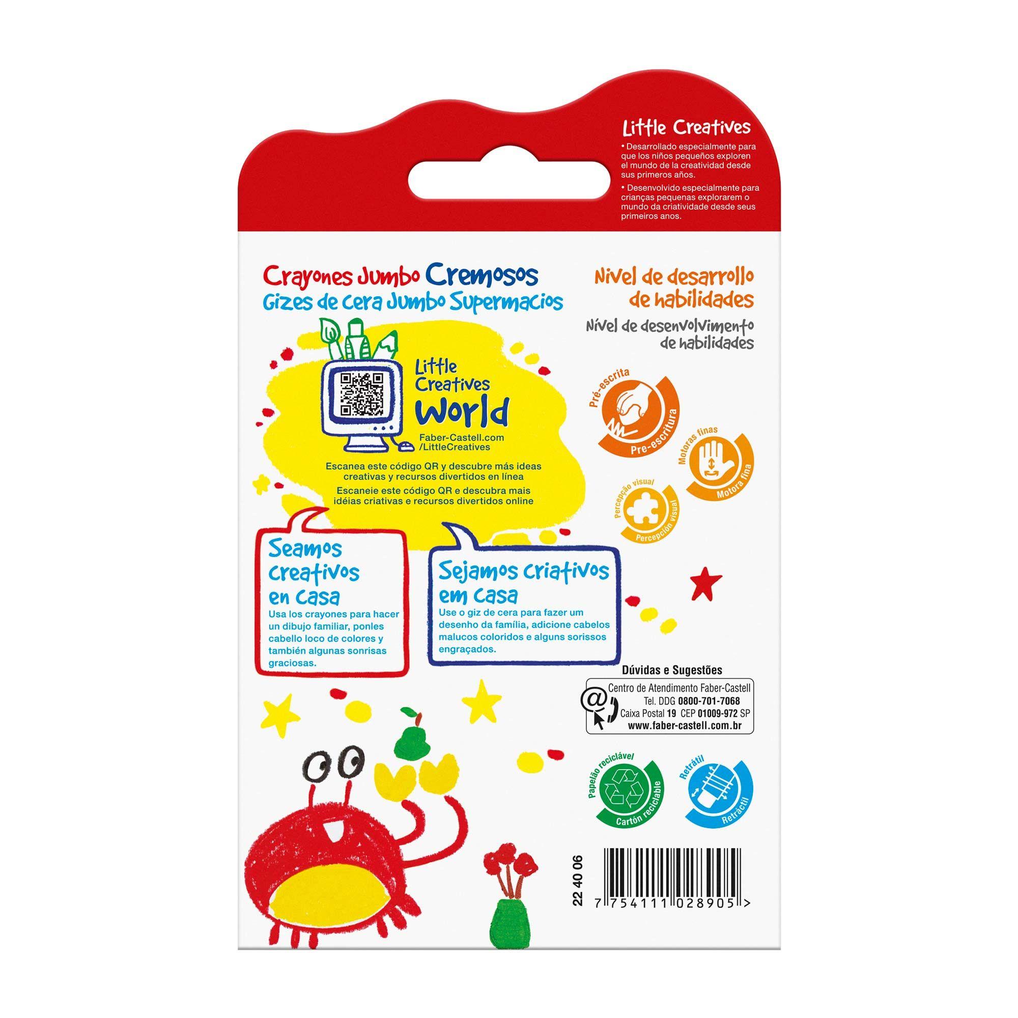 Crayones Jumbo Básicos Little Creatives Faber-Castell x6 und-2