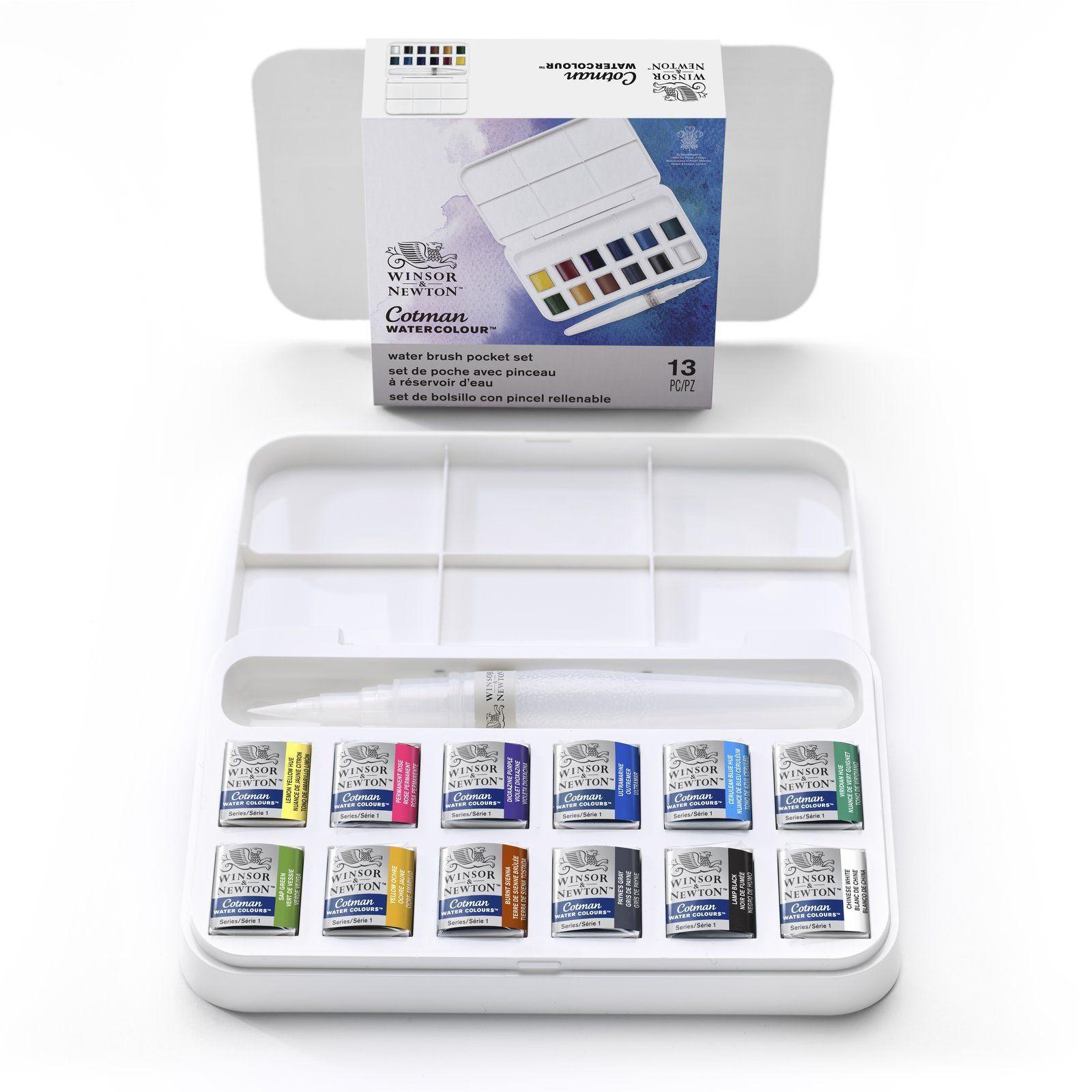 Acuarela Cotman Winsor & Newton Set  12 Colores + Pincel-5