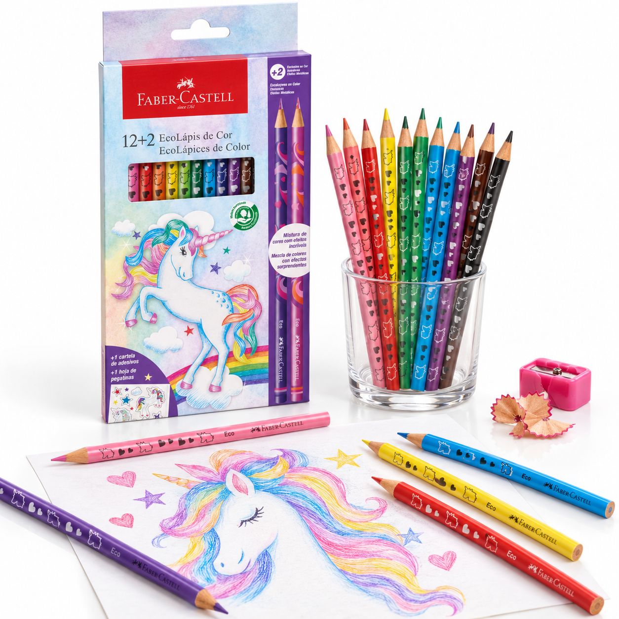 Ecolápices de Colores Faber-Castell Unicornio x12+2-1
