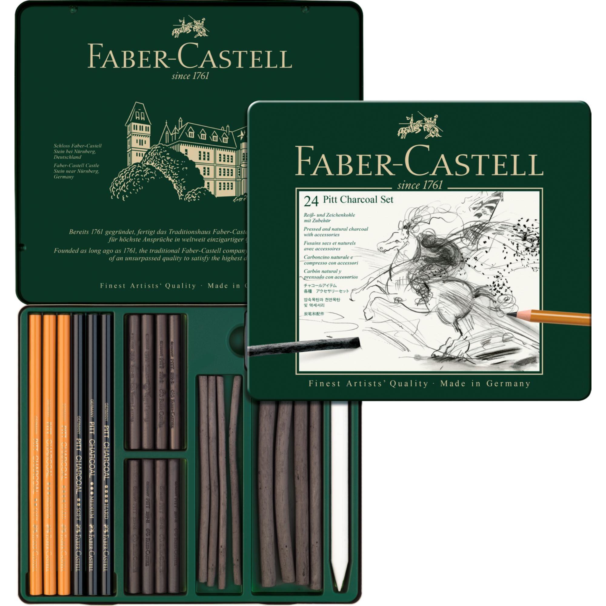 Juego Pitt Monochrome Carbón Faber-Castell x24 und.-0