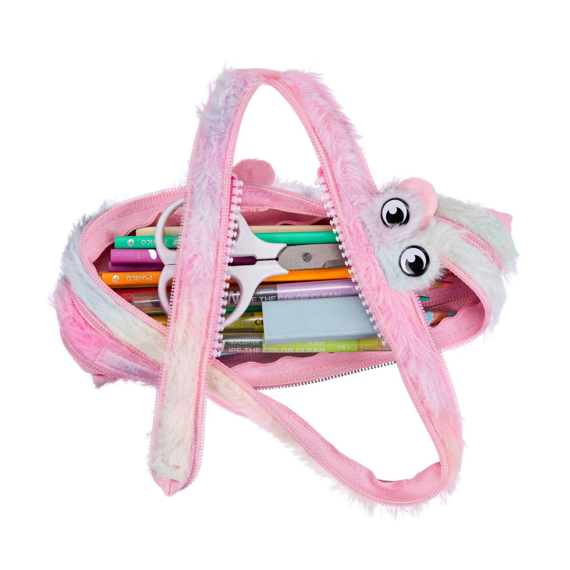 Estuche de Faber-Castell Furry Monster Rosado y Amarillo-2