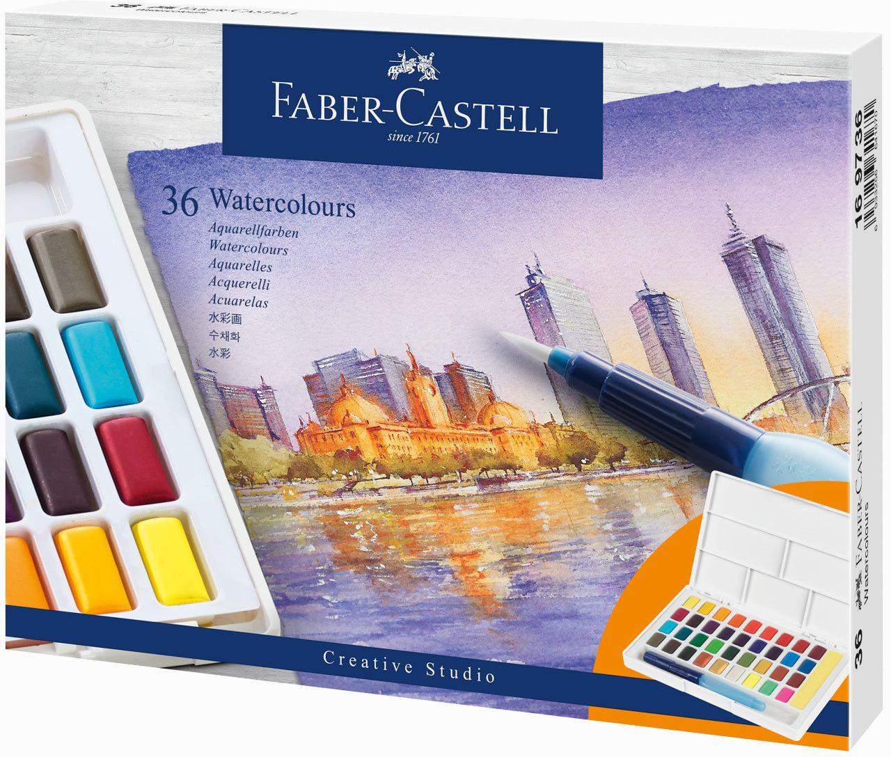 Acuarelas en pastillas Faber-Castell x36 colores-2