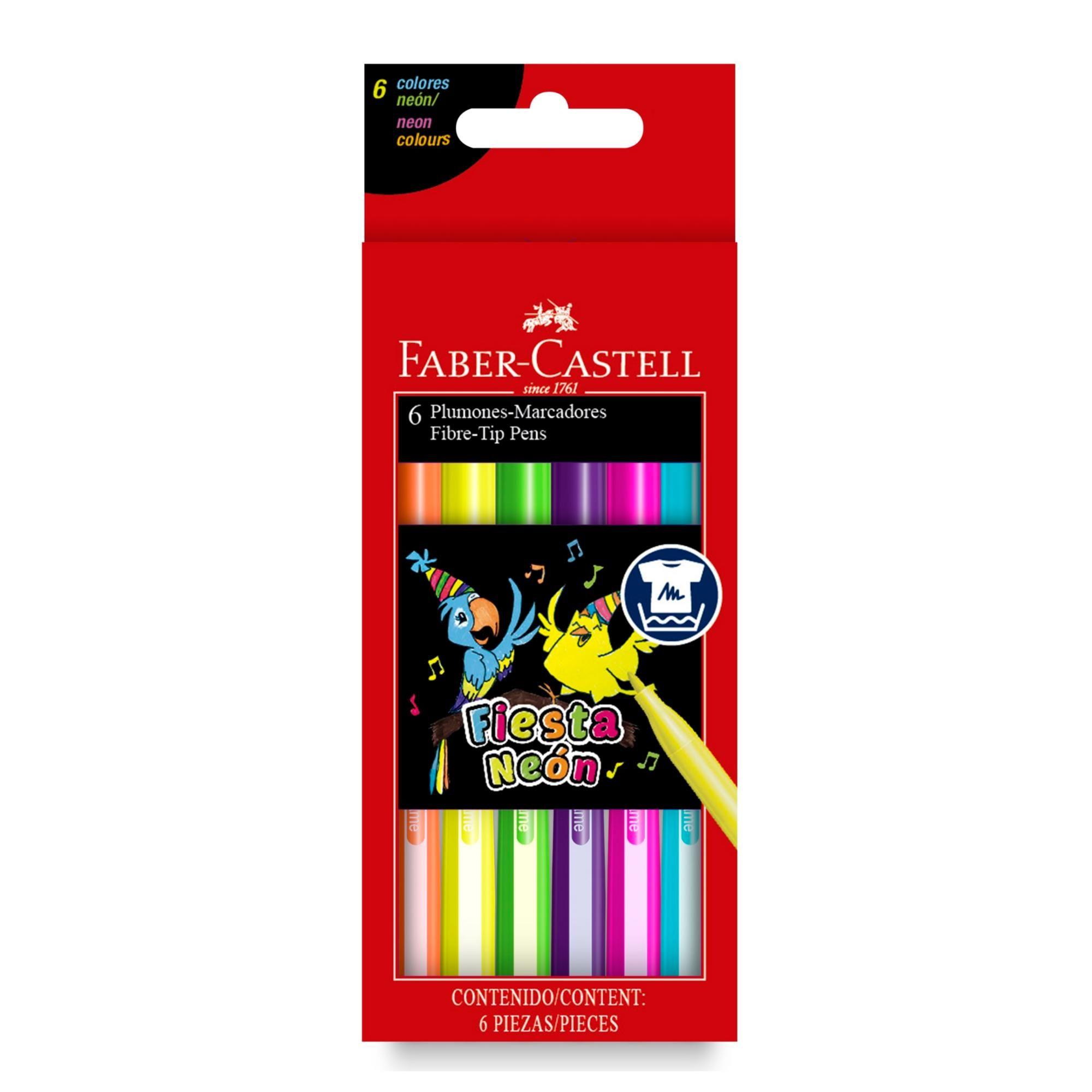 Marcador Fiesta45 Neón Faber-Castell x6 Colores-2