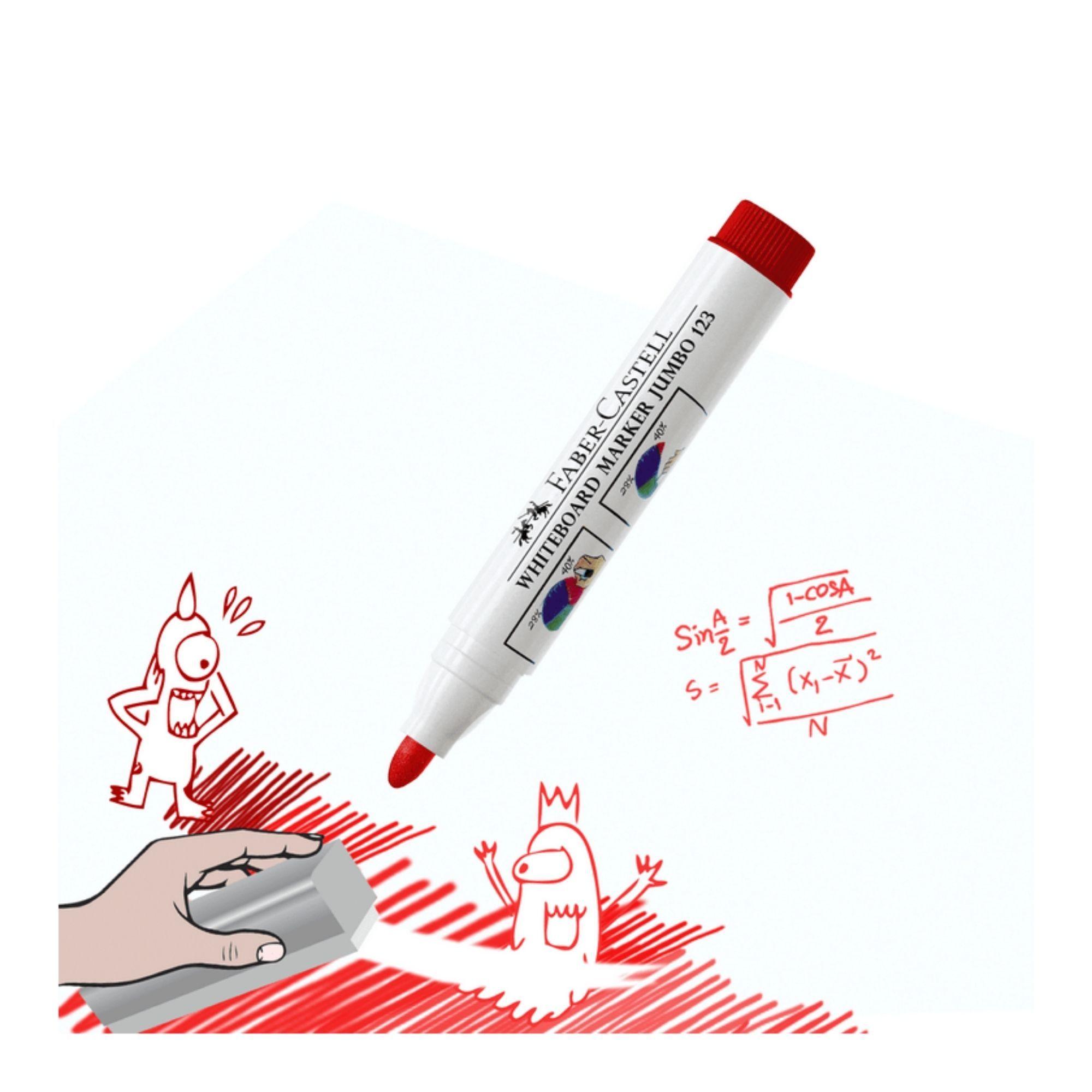 Plumón de Pizarra JumboFaber-Castell 123 rojo Bl-2