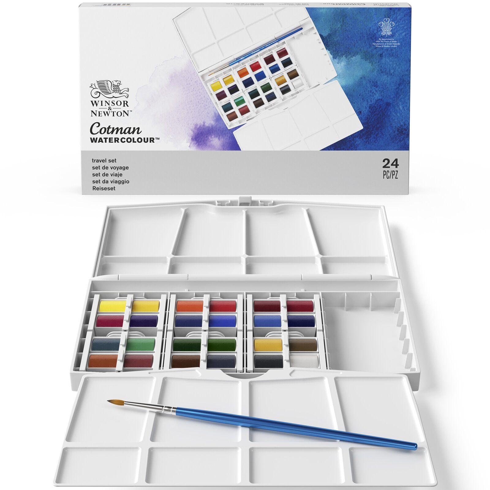 Acuarela Cotman winsor & Newton 24 Medio Godet Paint Plus-0