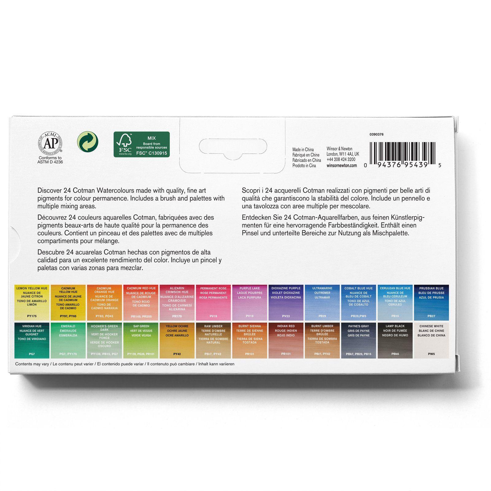Acuarela Cotman winsor & Newton 24 Medio Godet Paint Plus-1