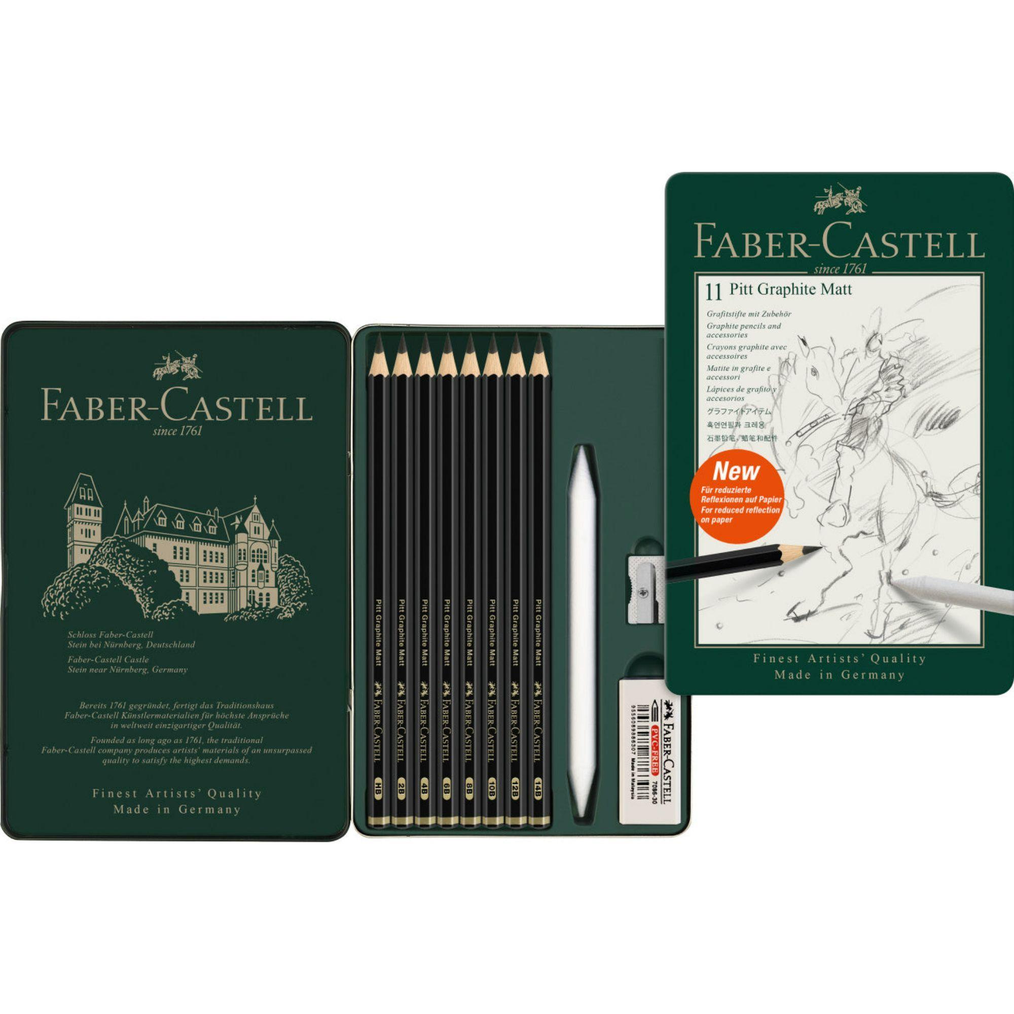 Lápices Pitt Graphite Matt Faber-Castell x11 uds. + Estuche-2