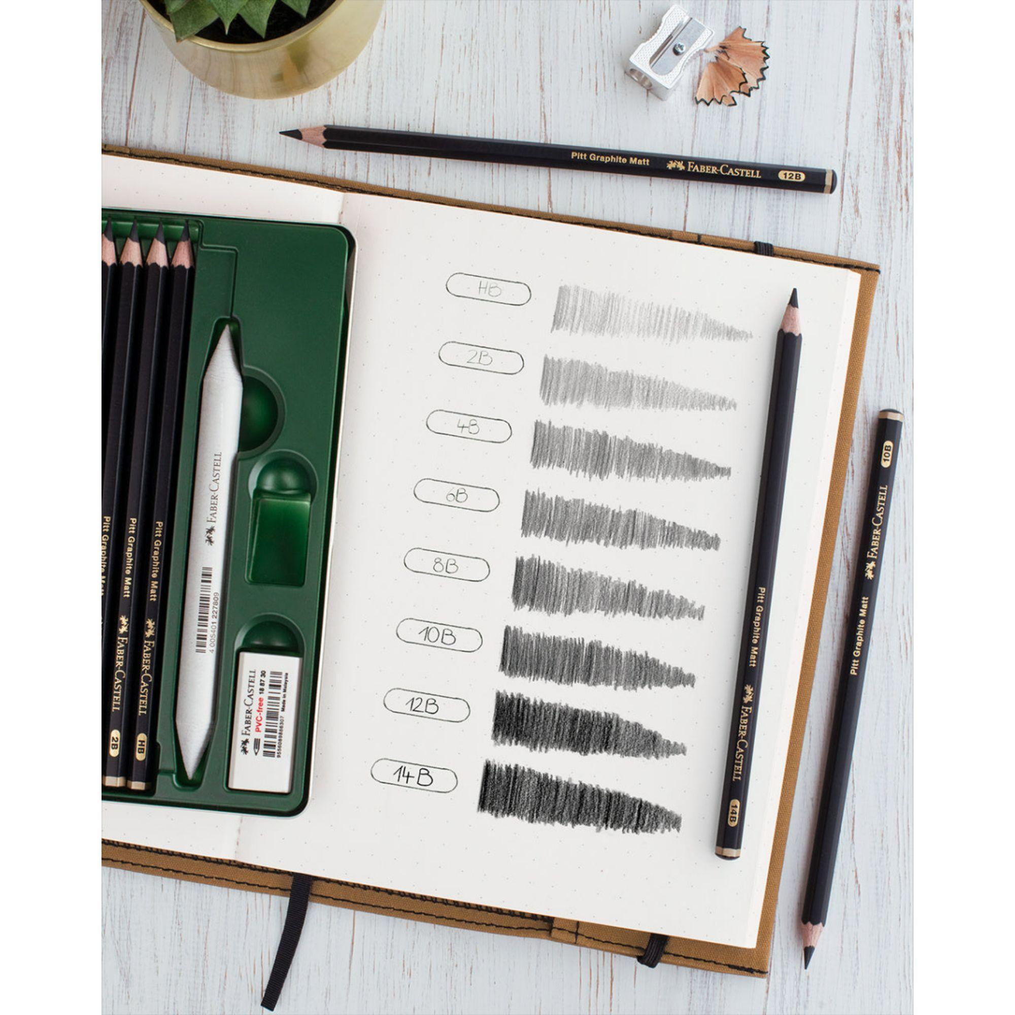 Lápices Pitt Graphite Matt Faber-Castell x11 uds. + Estuche-3