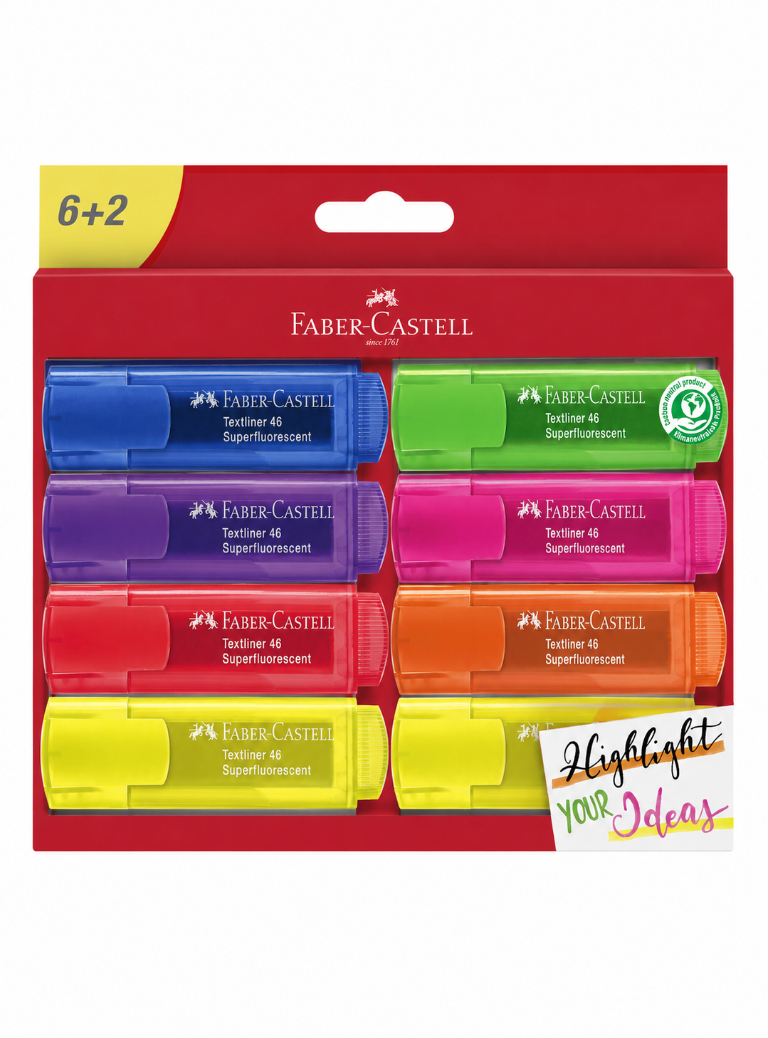 Destacador 46 Super Fluor Faber-Castell x8 Colores-0
