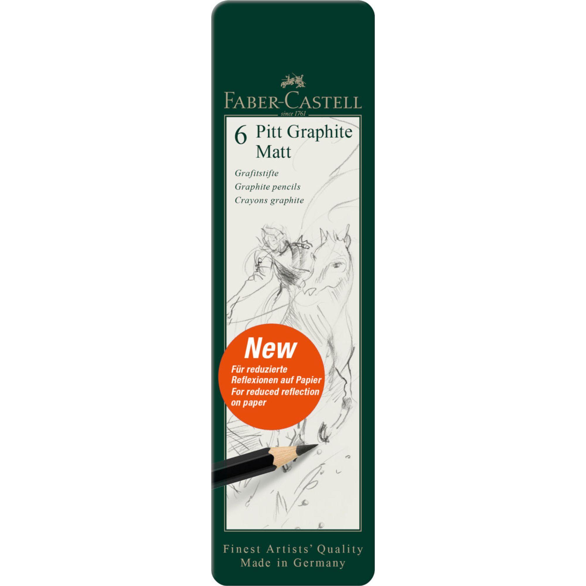 Lápices Pitt Graphite Matt Faber-Castell x6 uds. + Estuche-2