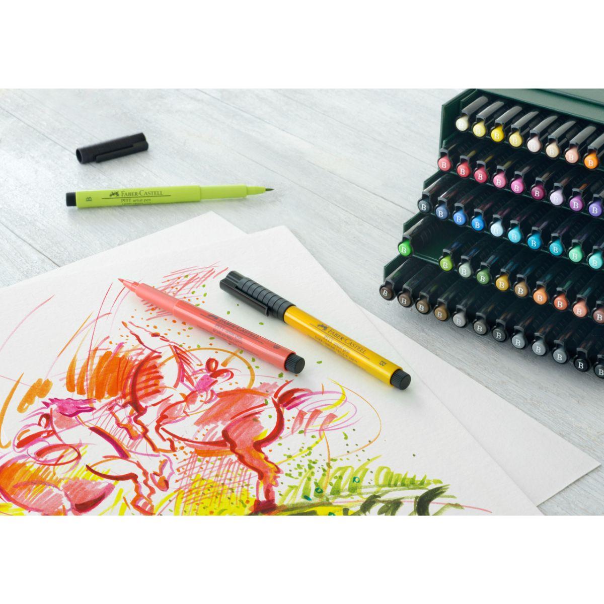 Marcadores Pitt Faber-Castell Estuche De Cuero 48 Colores-3