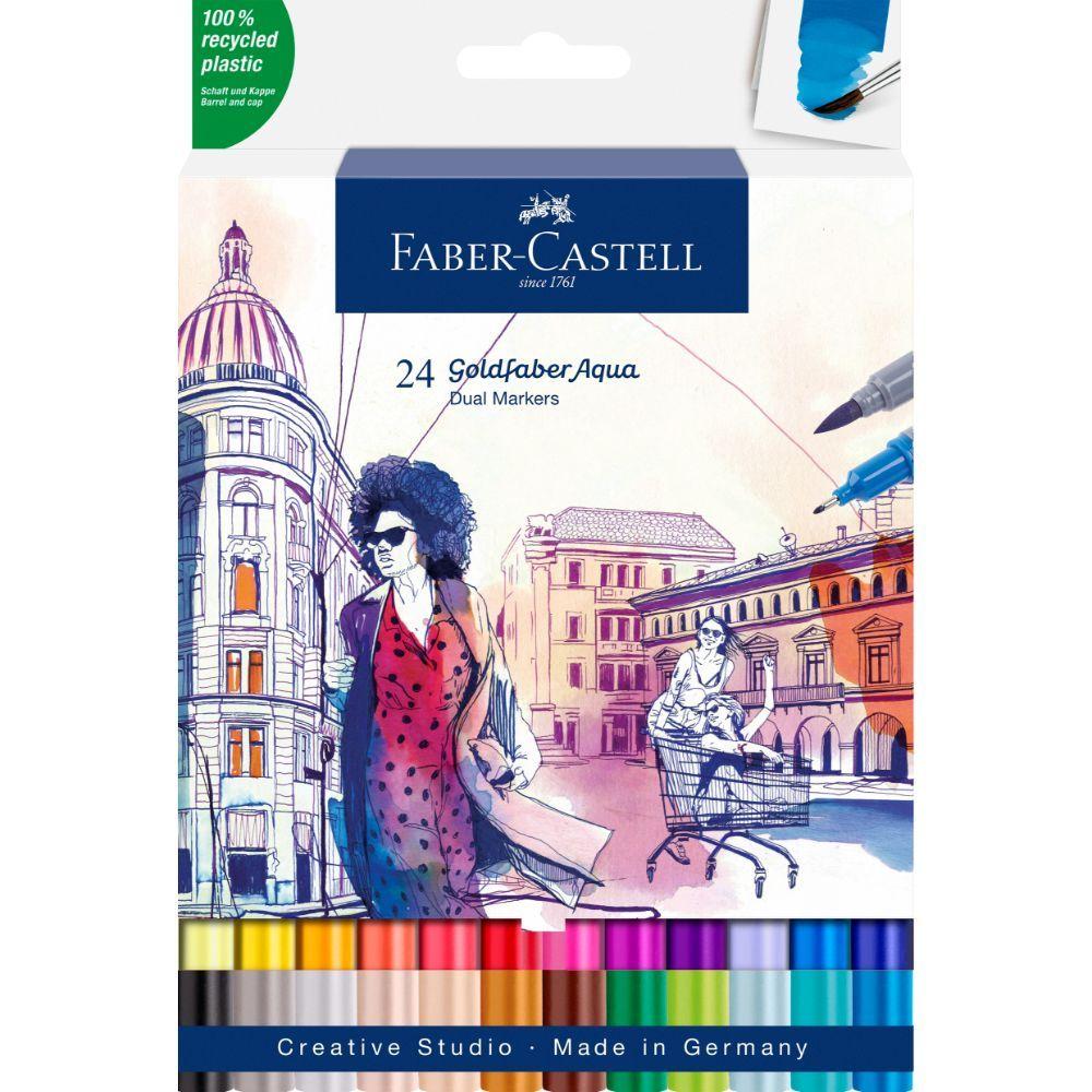 Marcador Dual Goldfaber Aqua Faber-Castell x24 Colores-0