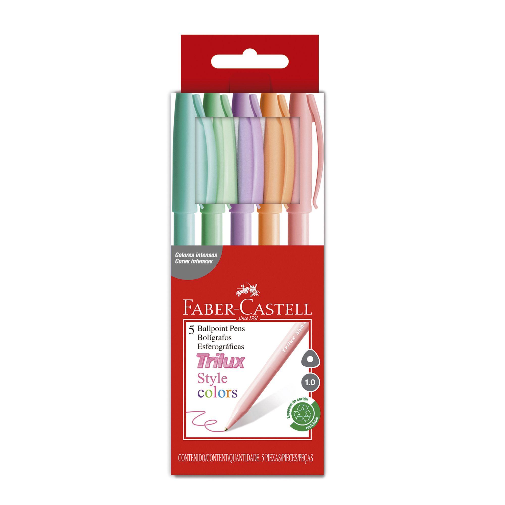 Bolígrafo Trilux 032 M Faber-Castell x5 Colores Pastel-0
