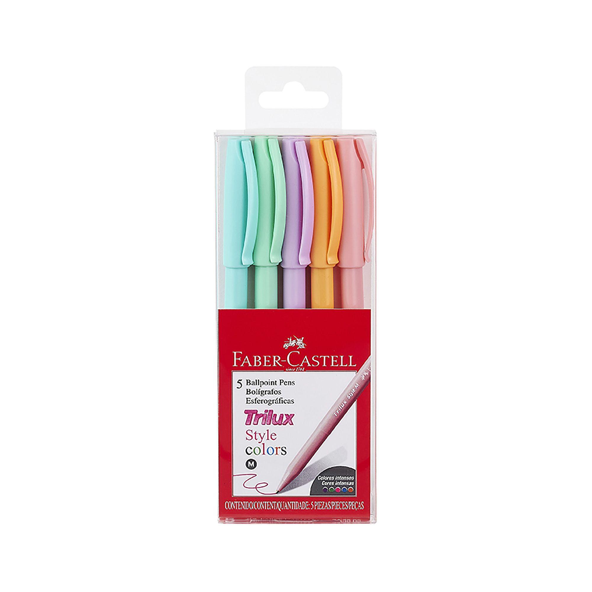 Bolígrafo Trilux 032 M Faber-Castell x5 Colores Pastel-2