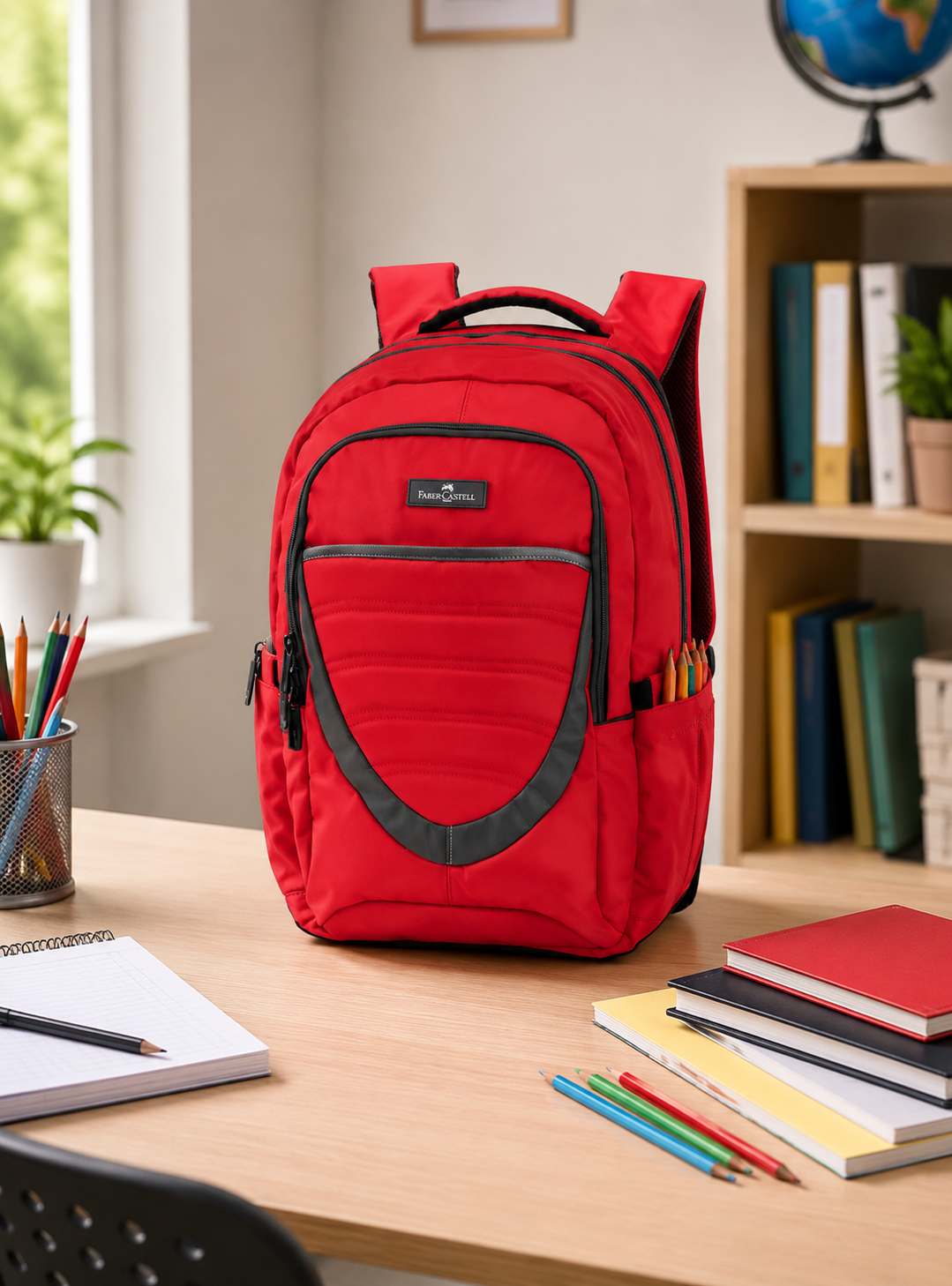 Mochila Weekend 30l Faber-Castell Rojo/Gris-1