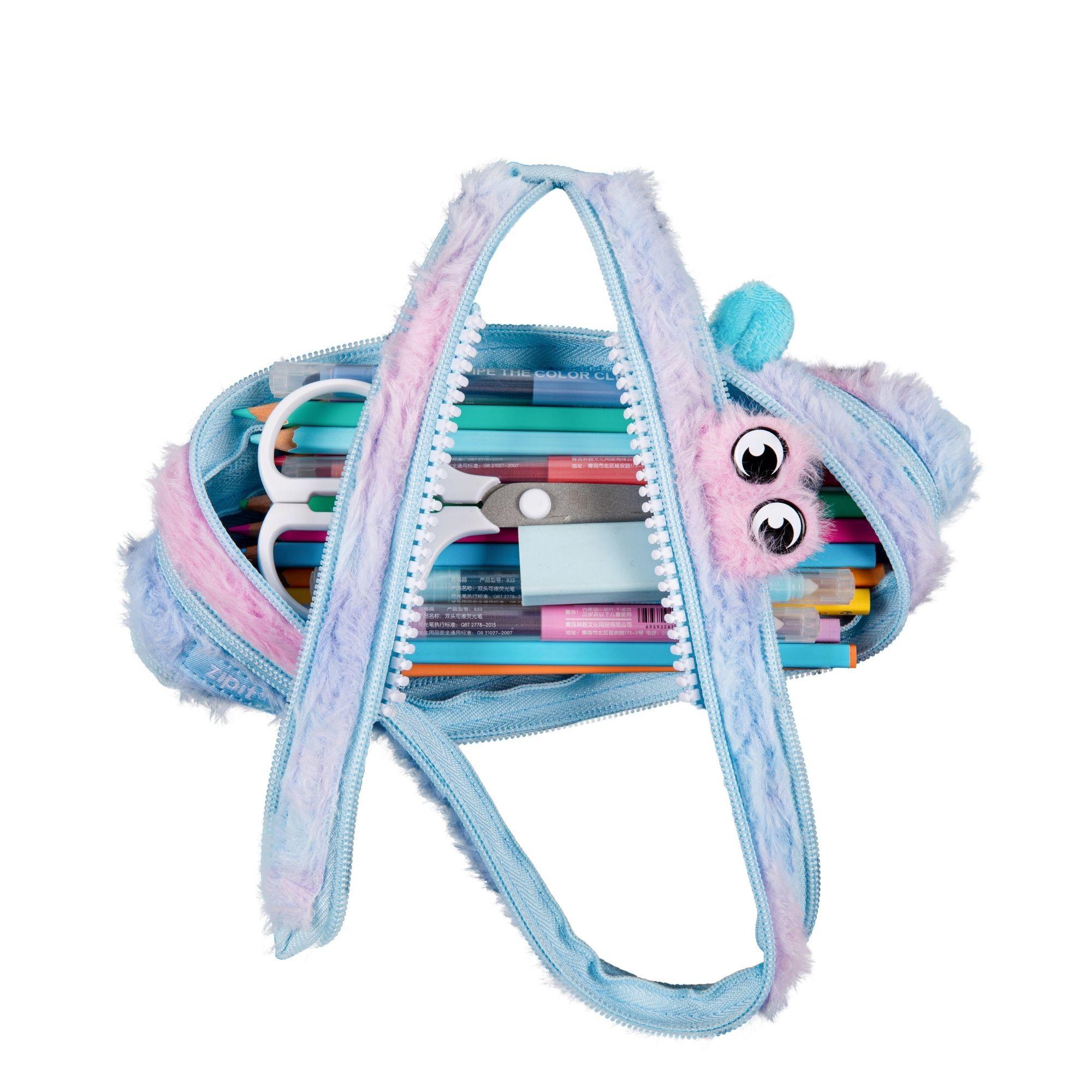 Estuche  Furry Monster Azul & Rosado-2
