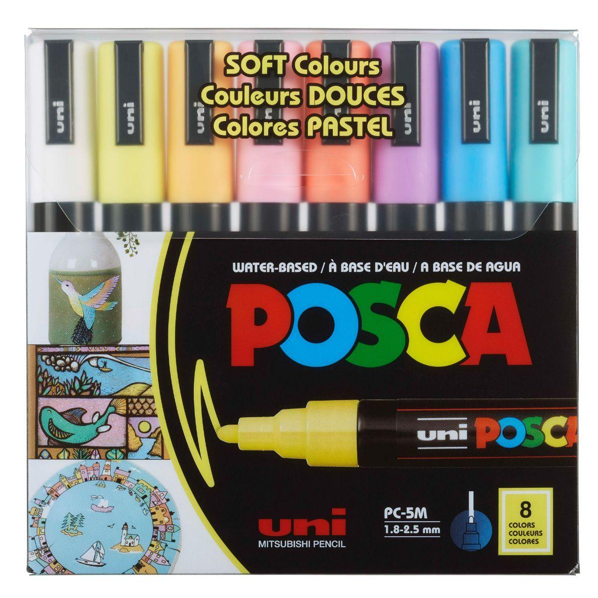 Set Marcadores POSCA 5M 8 Colores Pastel-1
