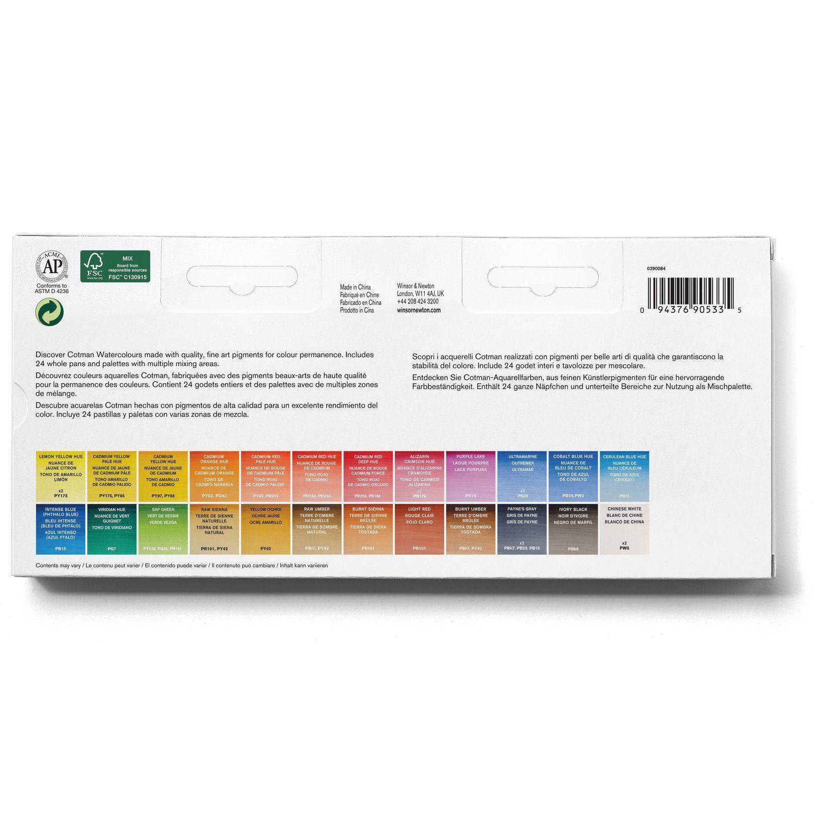 Set de Acuarelas Cotman Winsor & Newton 24 Godets Enteros-1
