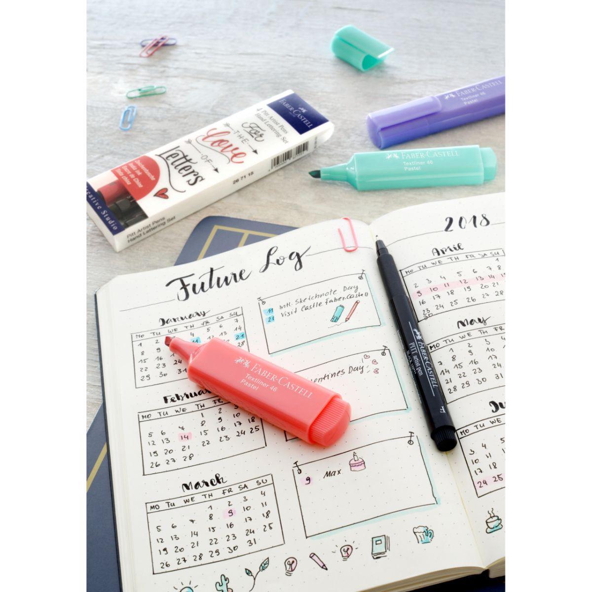 Marcador Lettering Tonos Rojos Faber-Castell x4 uds.-2