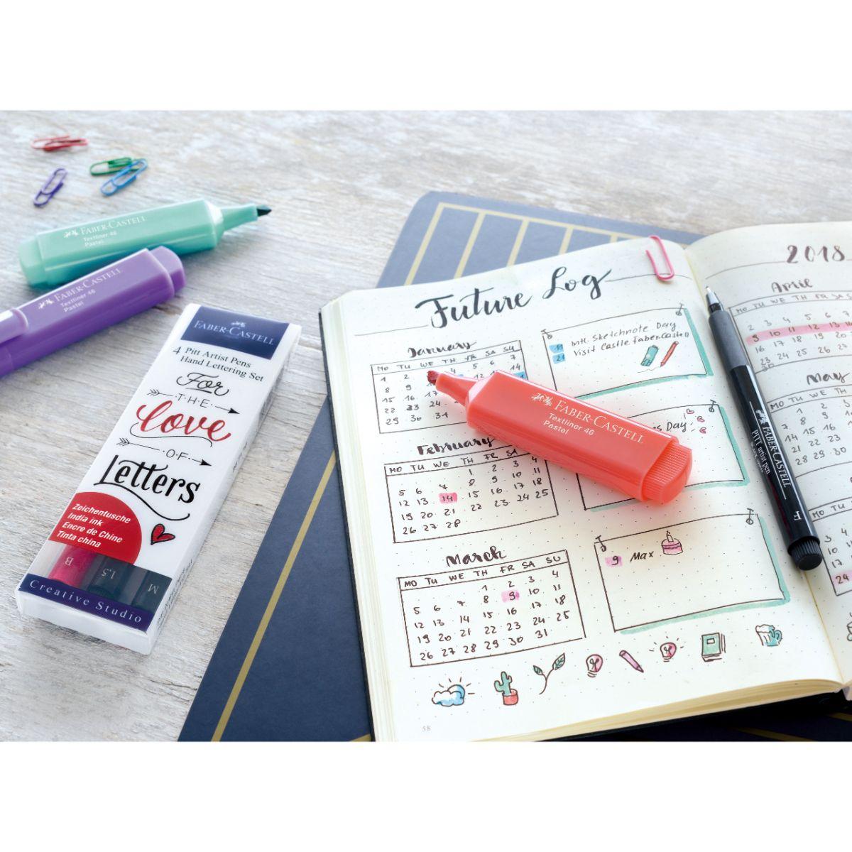 Marcador Lettering Tonos Rojos Faber-Castell x4 uds.-3