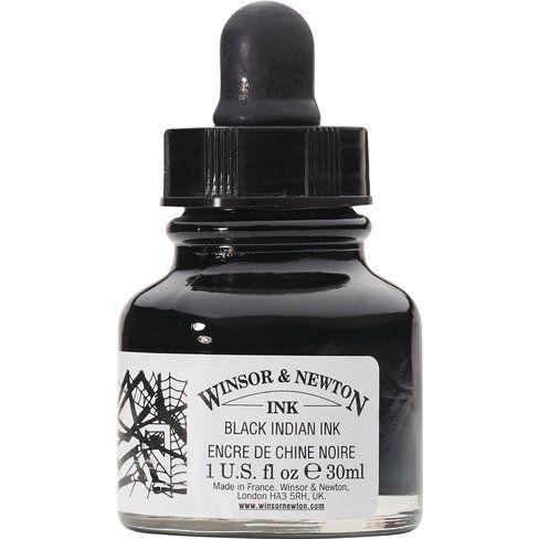 Tinta de Dibujo Negro Con Gotero Winsor & Newton 30ml-0